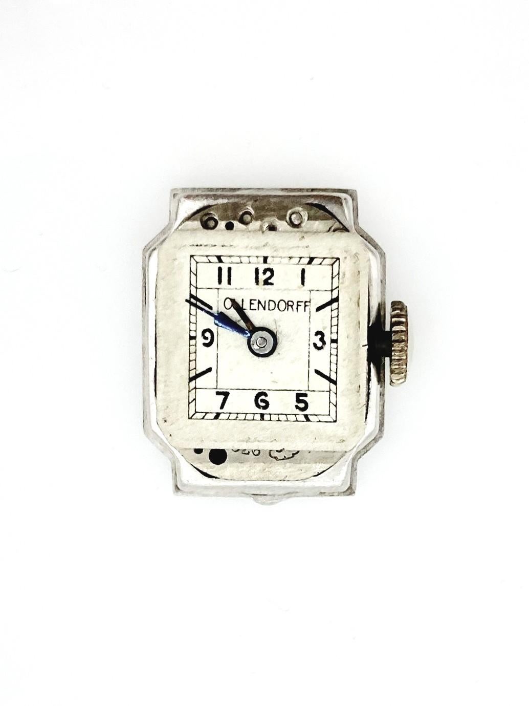 Ollendorff 56 Diamonds 2.0cttw Platinum Art Deco Ladies Wristwatch Circa 1920s  For Sale 1