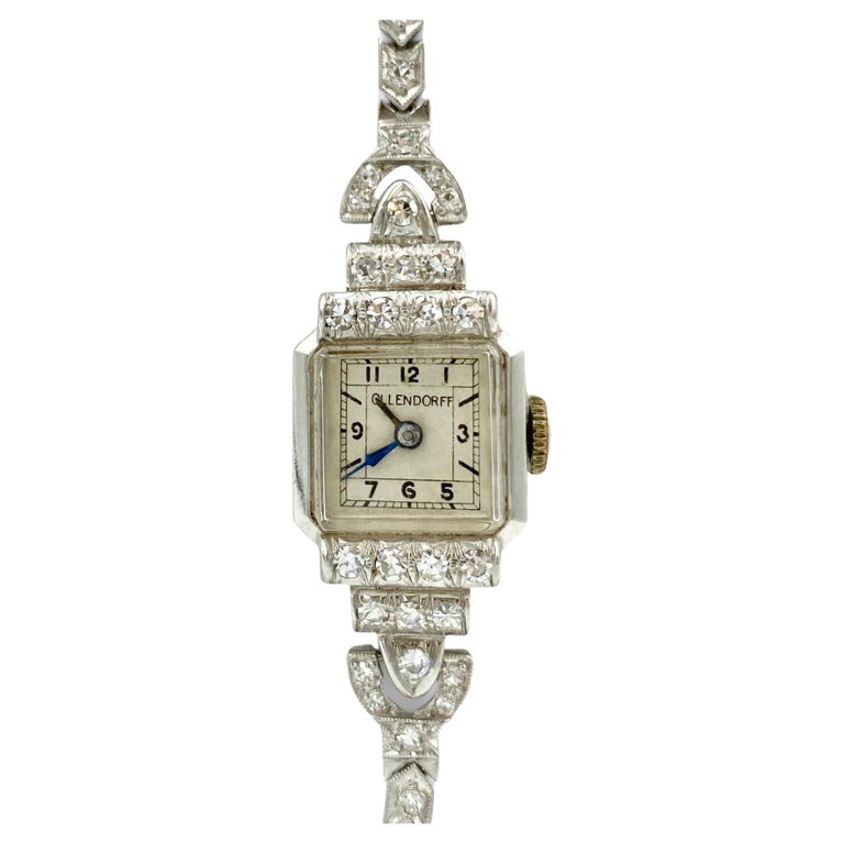Ollendorff 56 Diamanten 2,0cttw Platin Art Deco Damenarmbanduhr