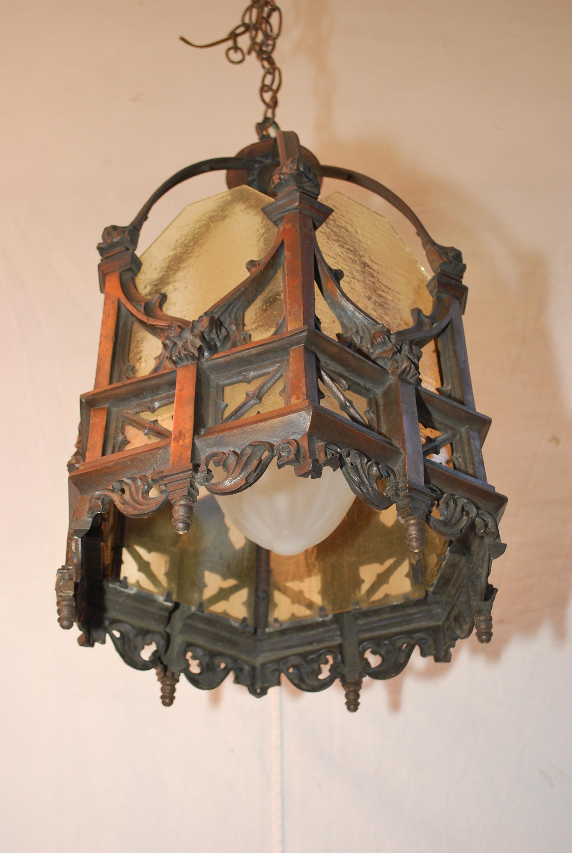 American Rare 1920's Bronze lantern For Sale