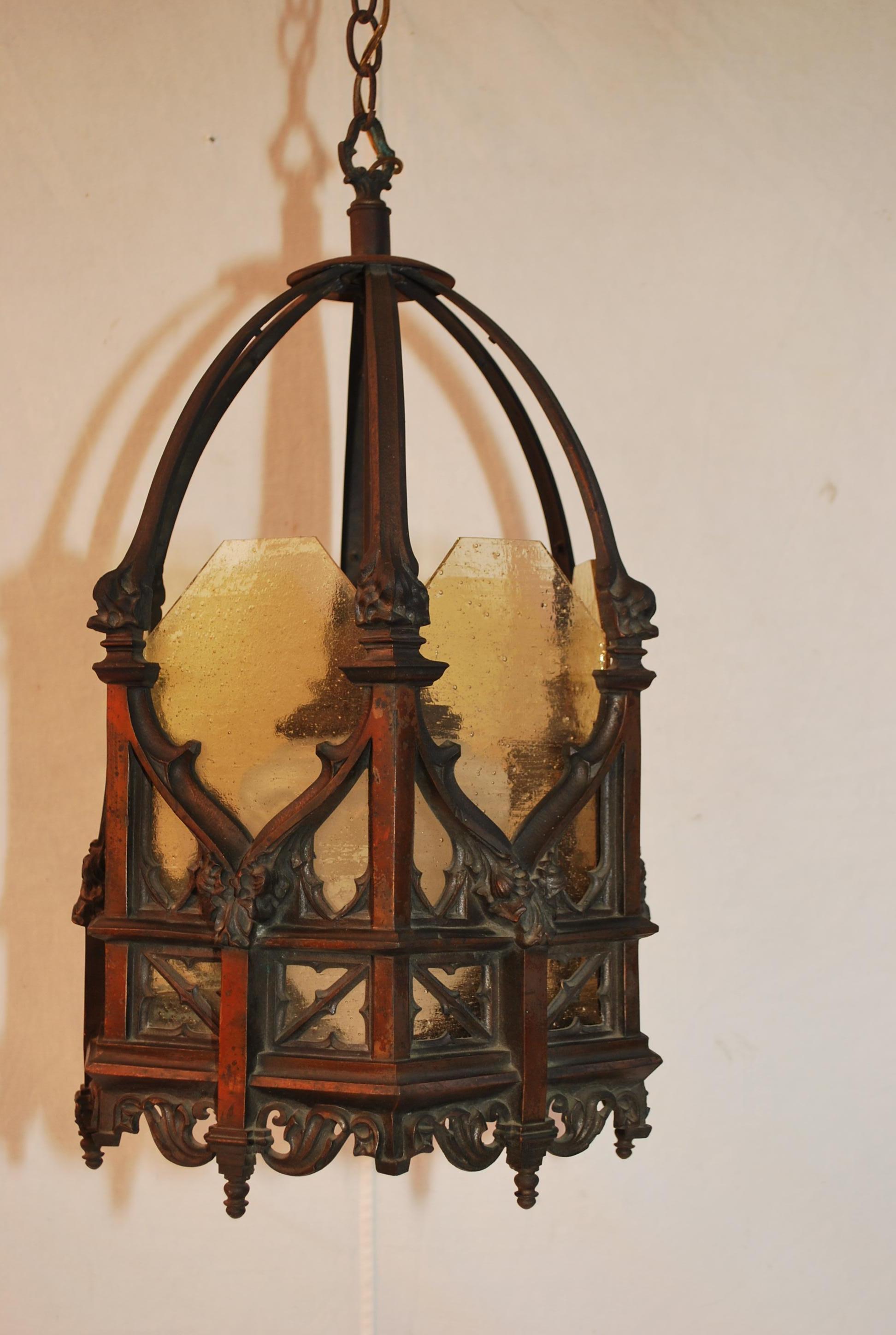 Rare 1920's Bronze lantern For Sale 1
