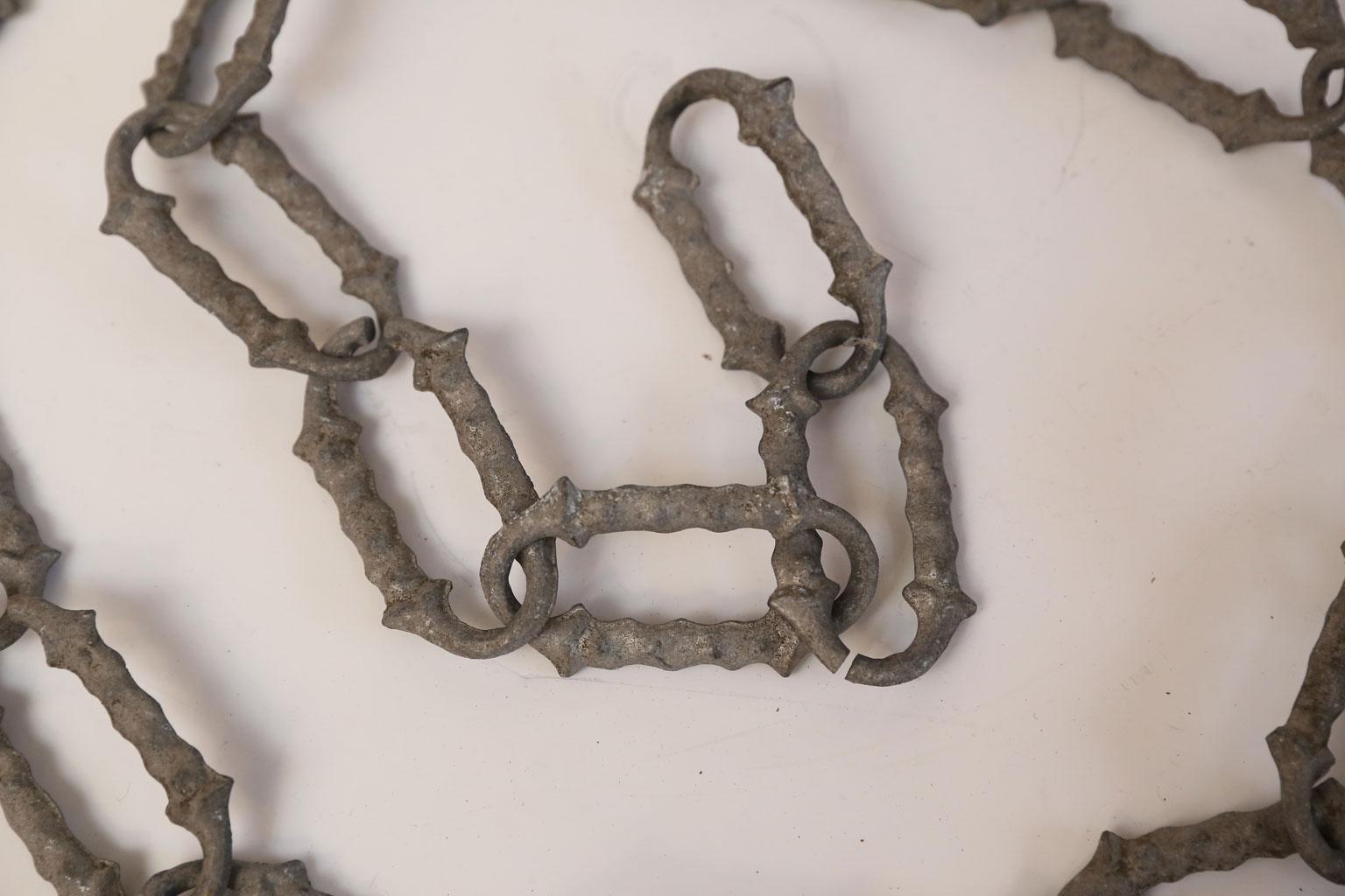 French Rare 1920s Decorative Aluminum Chain For Sale