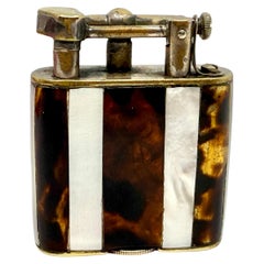 Rare 1920’s Dunhill Unique Lighter Mother of Pearl and Horn Lift Arm Working