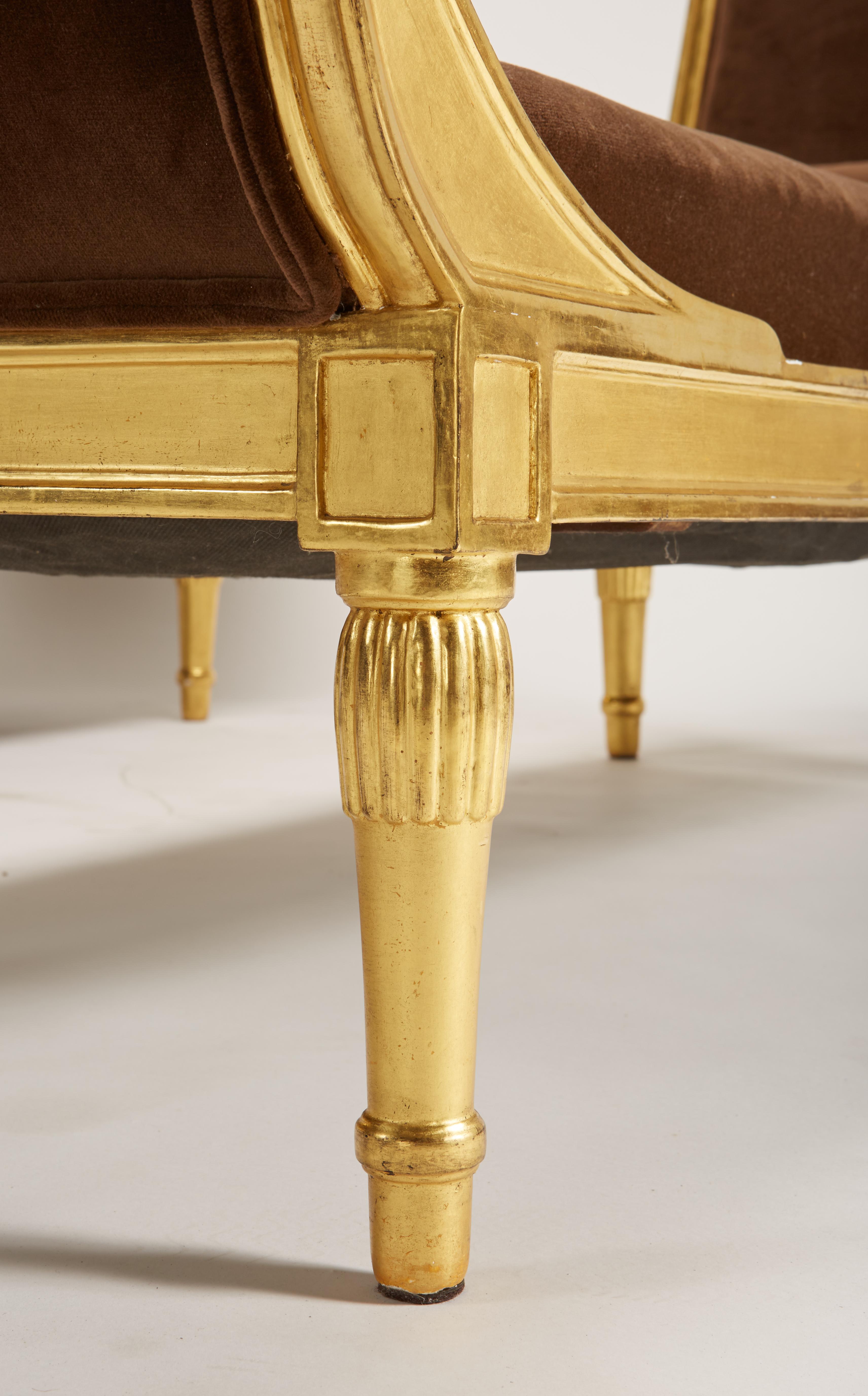 Rare chaise déco française des années 1920 en bois doré par L'Atelier d'Art du Printemps en vente 2