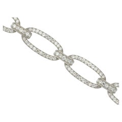 Rare 1920s Georges Fouquet Diamond Oval Link Bracelet 