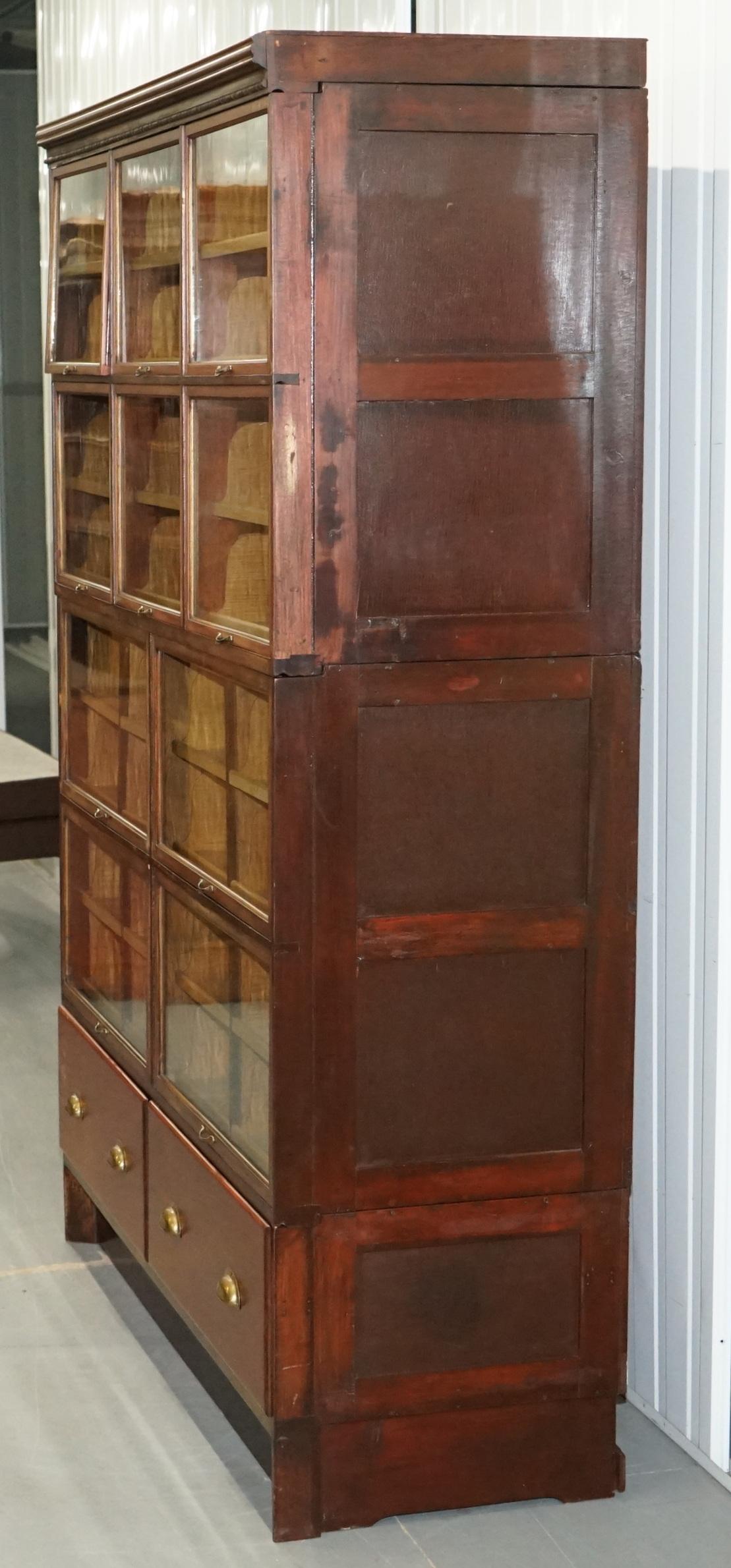 Glass Rare 1920s Haberdashery Stacking Cabinet 10 Retracting Doors 28 Sliding Shelves