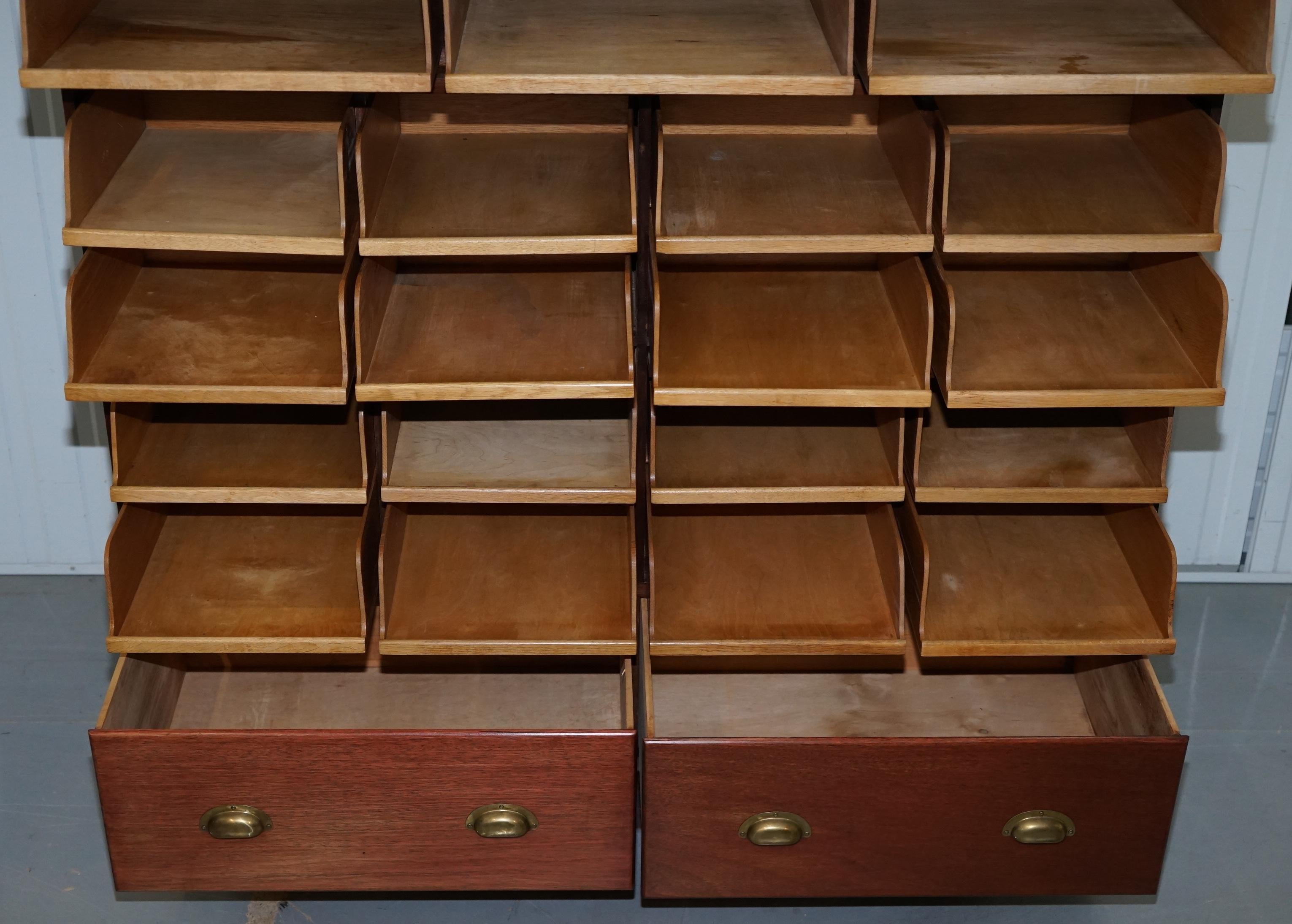 Rare 1920s Haberdashery Stacking Cabinet 10 Retracting Doors 28 Sliding Shelves 3