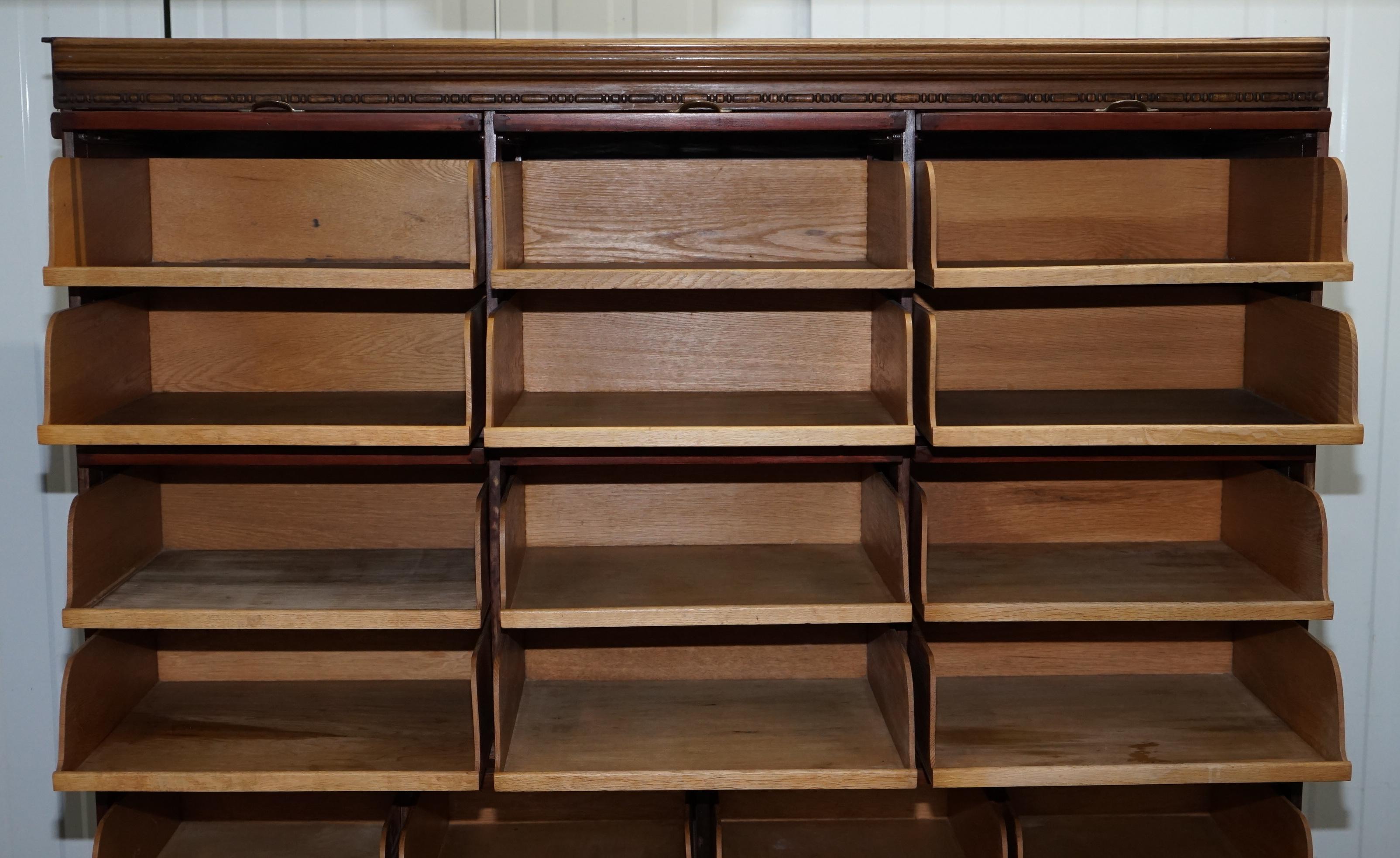 Rare 1920s Haberdashery Stacking Cabinet 10 Retracting Doors 28 Sliding Shelves 4