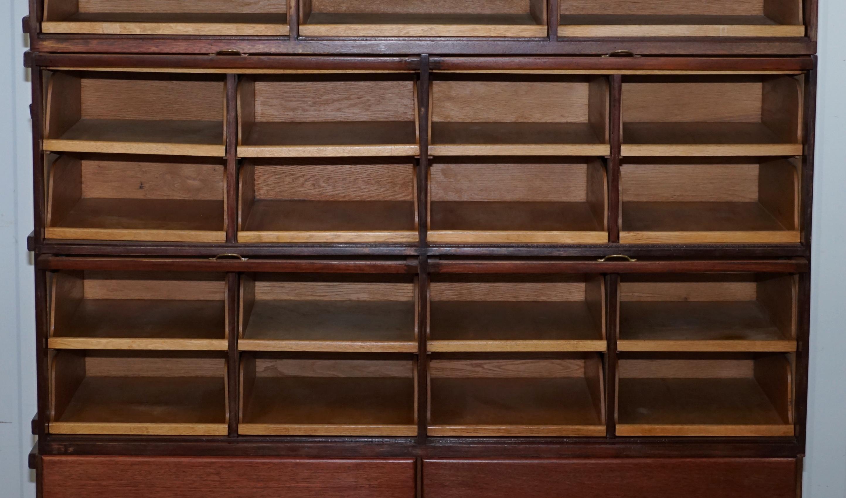 Rare 1920s Haberdashery Stacking Cabinet 10 Retracting Doors 28 Sliding Shelves 8