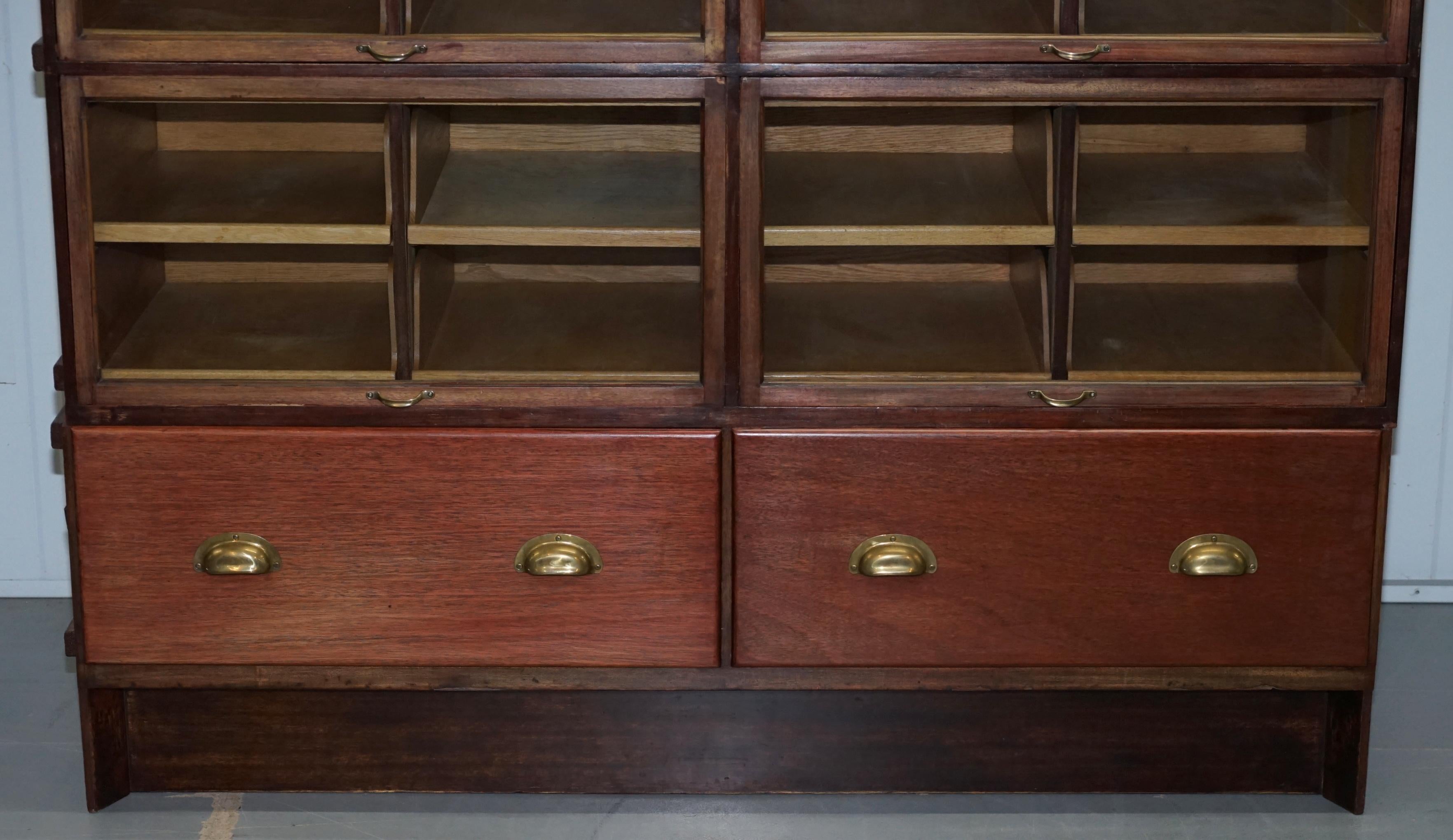 Art Deco Rare 1920s Haberdashery Stacking Cabinet 10 Retracting Doors 28 Sliding Shelves