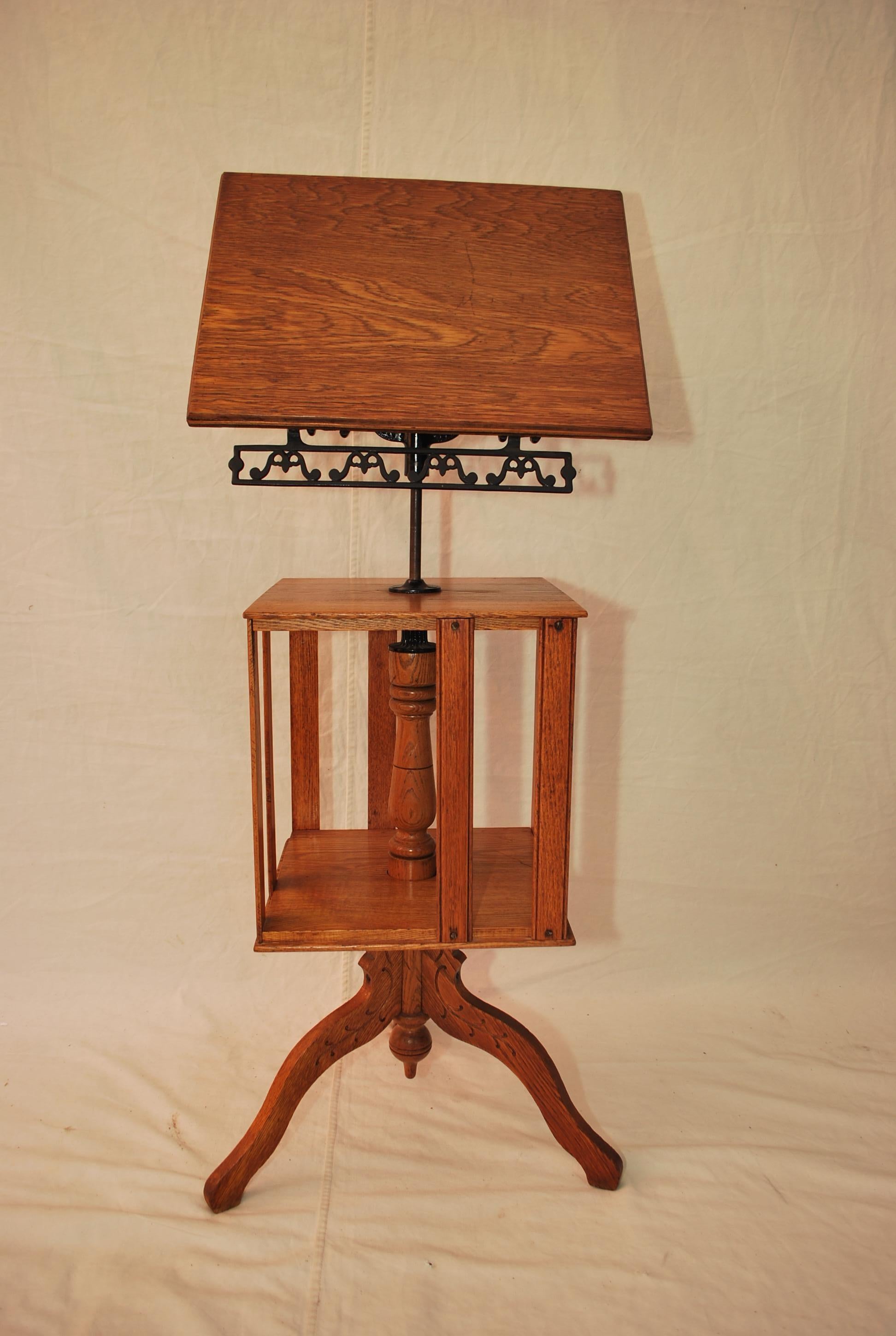 Rare 1920's music/book/lectern stand with storage For Sale 5