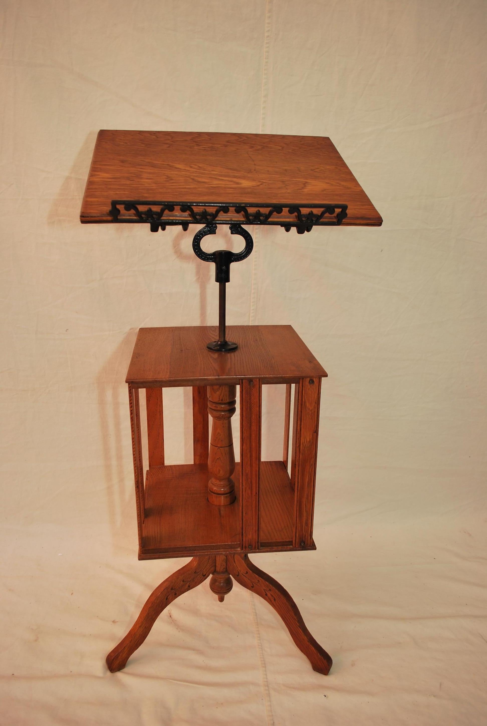 Rare 1920's music/book/lectern stand with storage For Sale 3