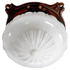 Rare Floral 1920s Railcar Passageway Light
