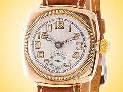 Rare 1920s Rolex Oyster Officers 9 Karat Rose Gold Wristwatch