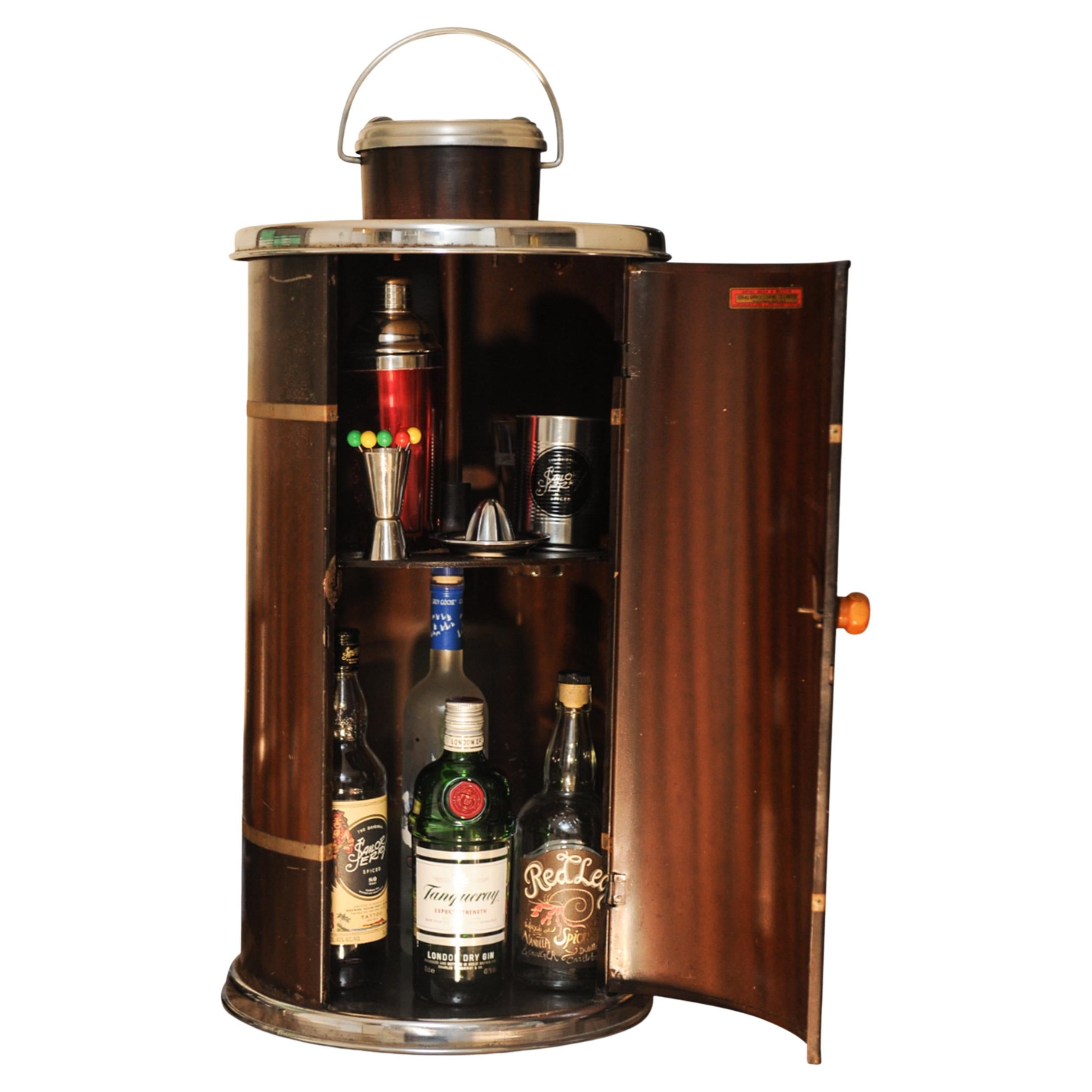 Rare 1920s Tabletop Drinks, Cocktail Cabinet with Revolving Inner Storage