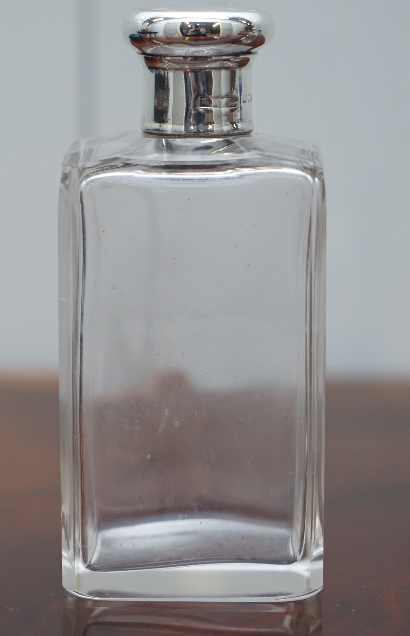 Early 20th Century Rare 1929 Asprey London Sterling Silver Cologne Bottles in Leather Travel Case