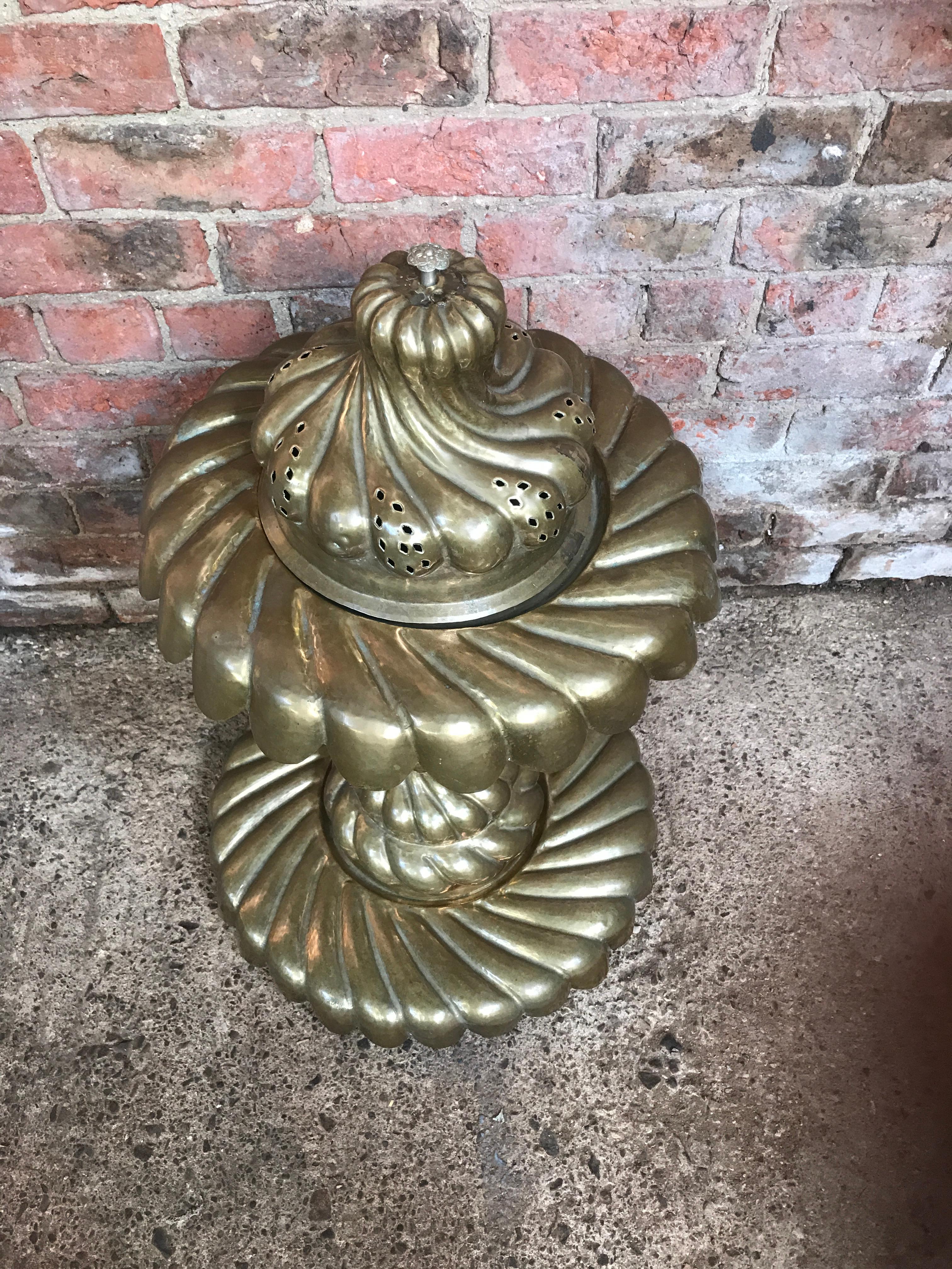Mid-Century Modern Tall Rare 1930 Antique Handcrafted Sculptural Decorative Copper / Brass Urn For Sale