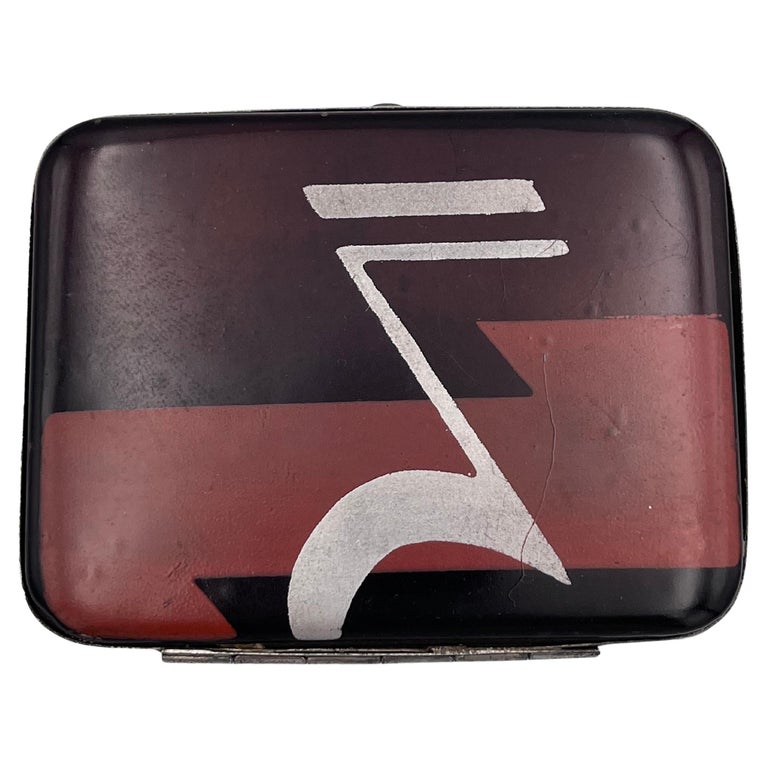 Rare 1930's Art Deco Bakelite Cigarette Case Geometric Browns and Silver  Design For Sale at 1stDibs