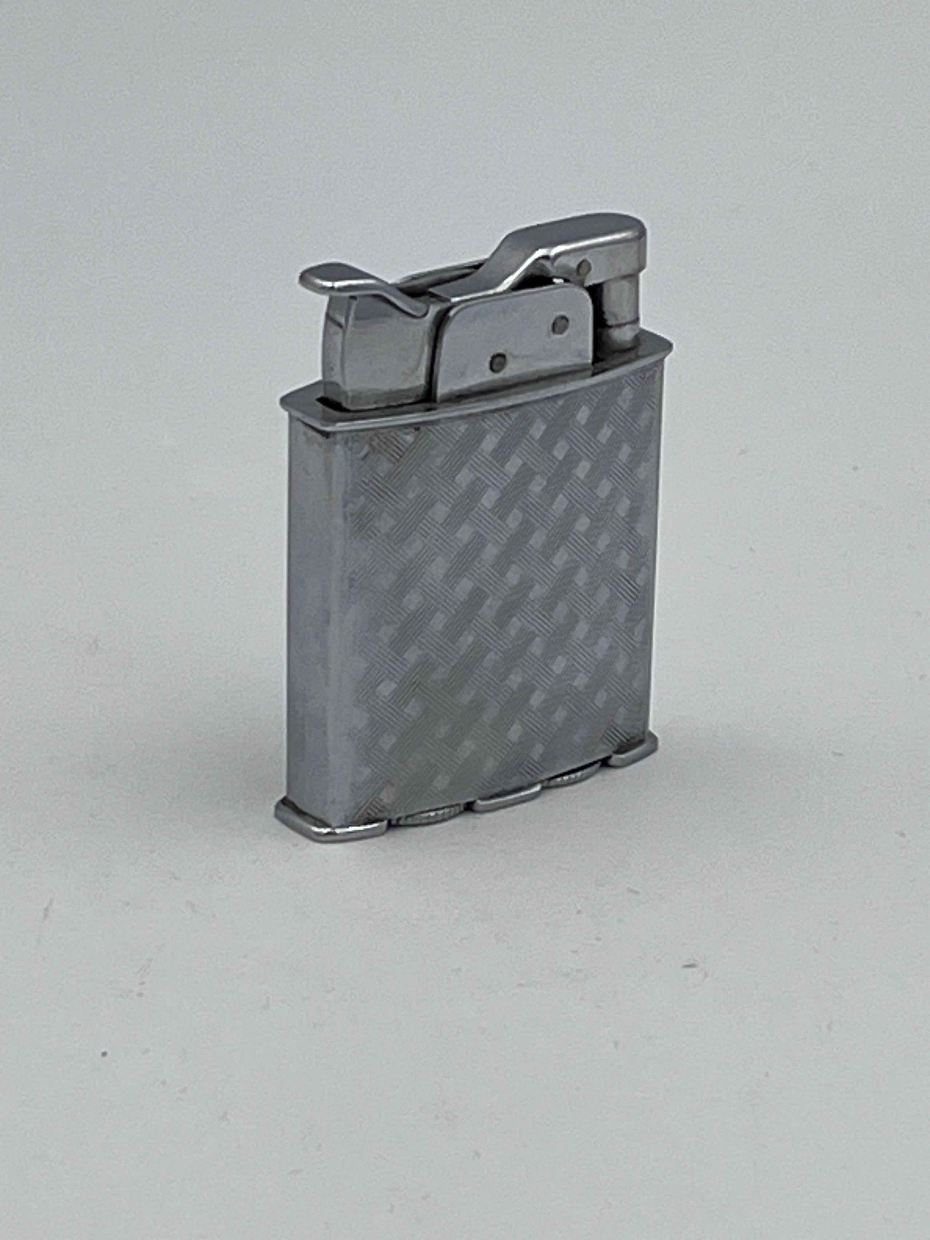 Mid-20th Century Rare 1930s Art Deco Evans Chrome & Enamel Cigarette Case and Matching Ligher Set For Sale