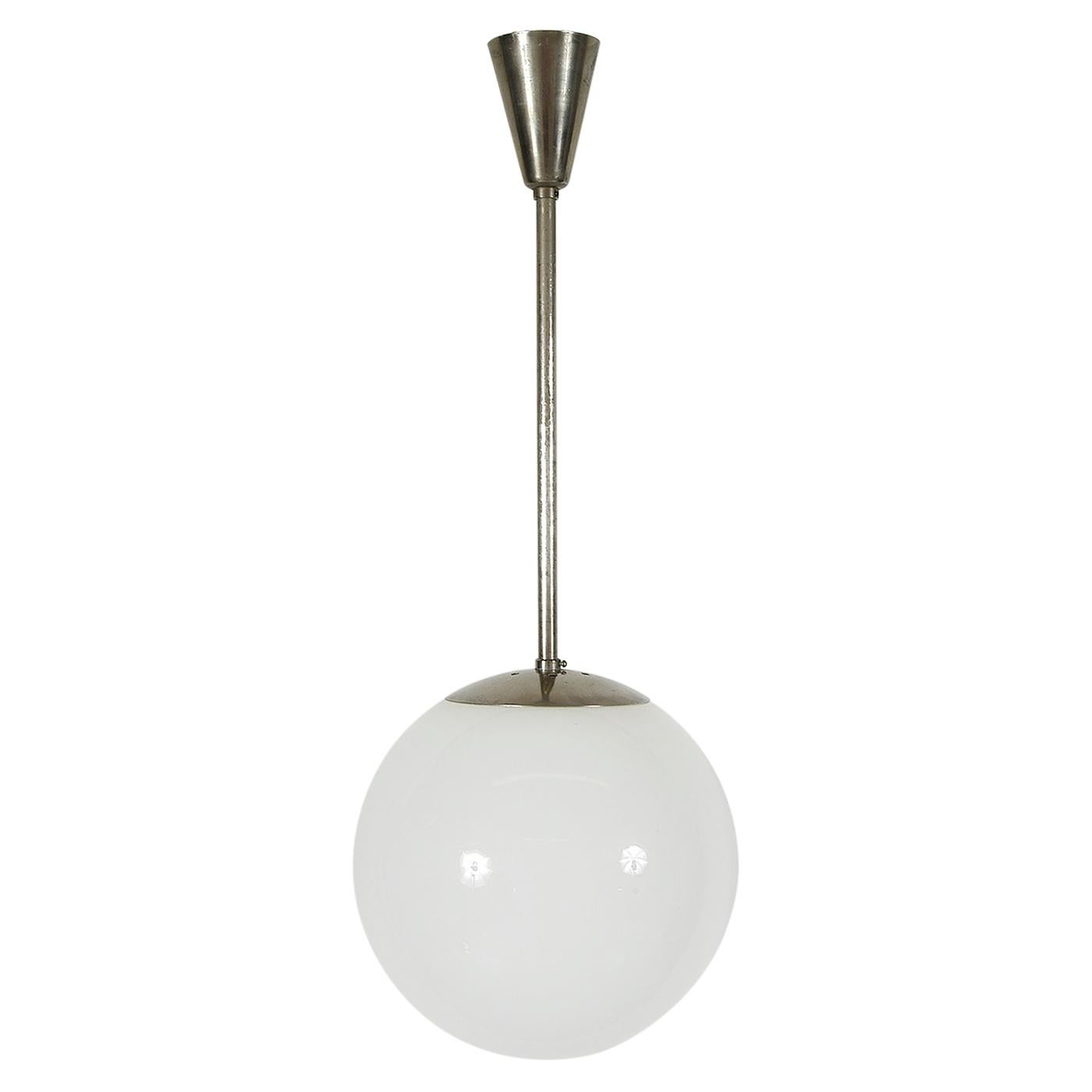 Rare 1930s Bauhaus Glass Ball Pendant Light by A.B Read for Troughton & Young For Sale