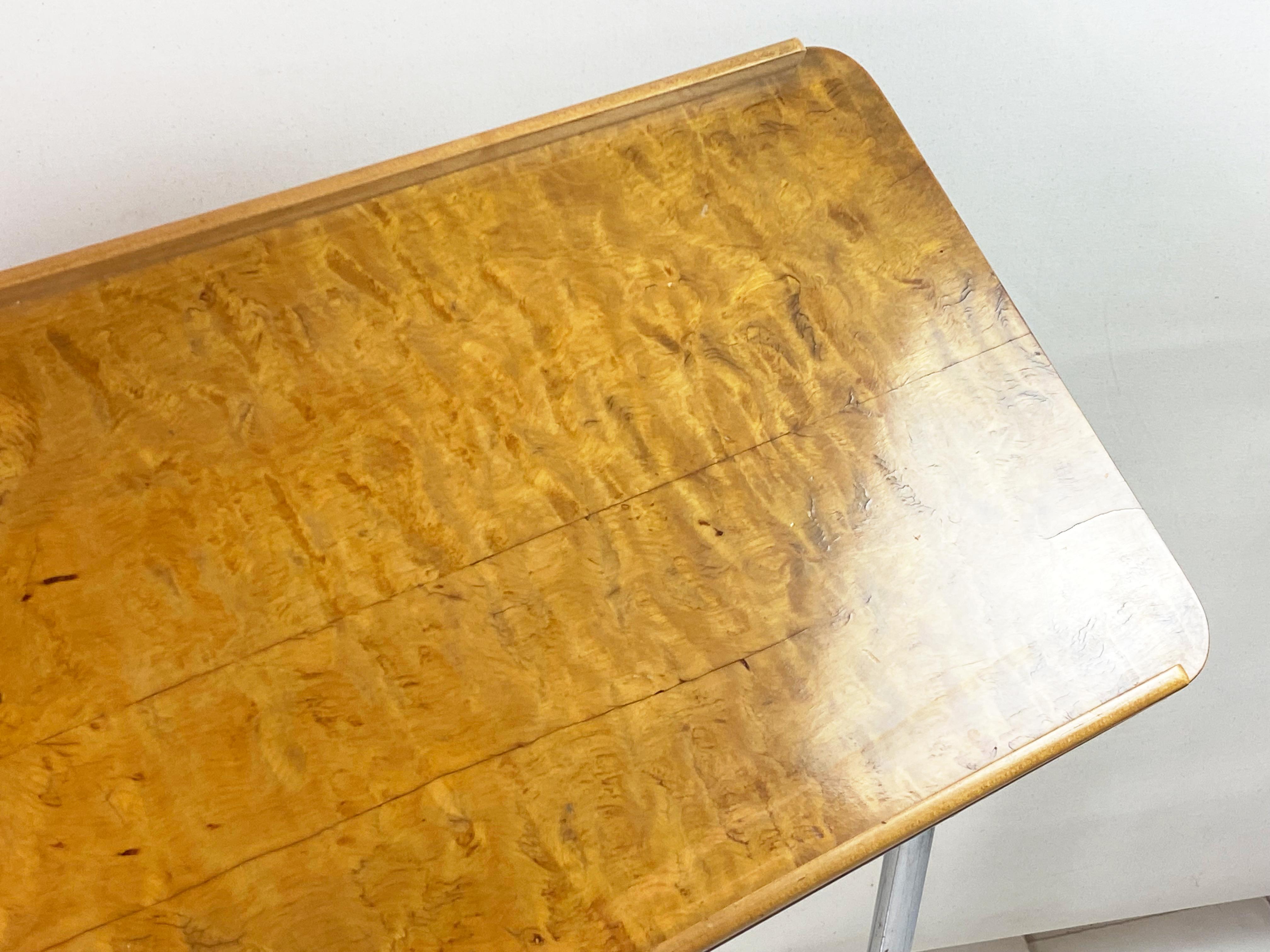 Chrome Rare 1930s  Bauhaus Tubular Table, SLEZAK D1, Czechoslovakia For Sale