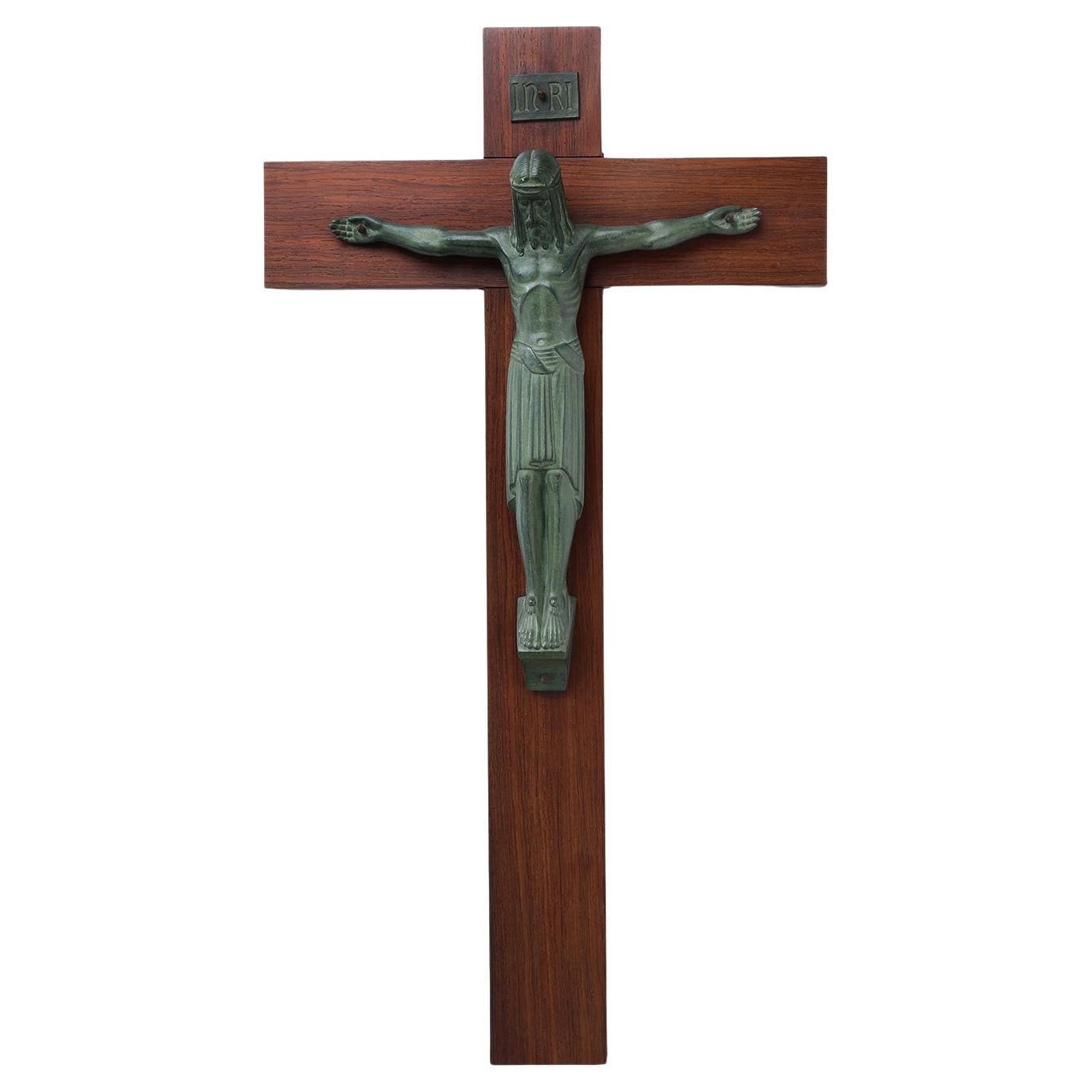 Rare crucifix belge des années 1930 par Felix Jacques (1897-1966) en vente
