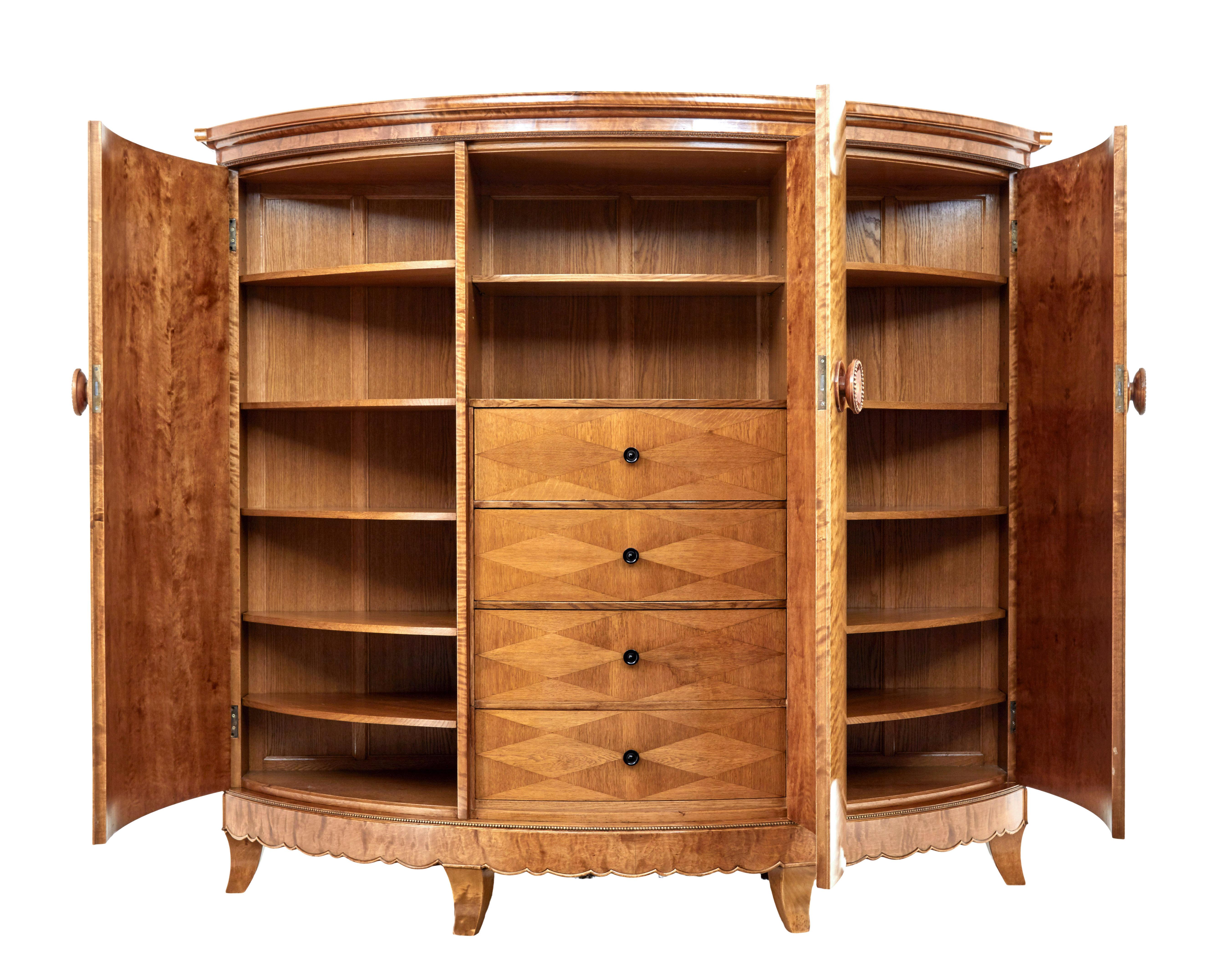 Art Deco Rare 1930’s birch cabinet of grand proportions Otto Schulz for Boet For Sale