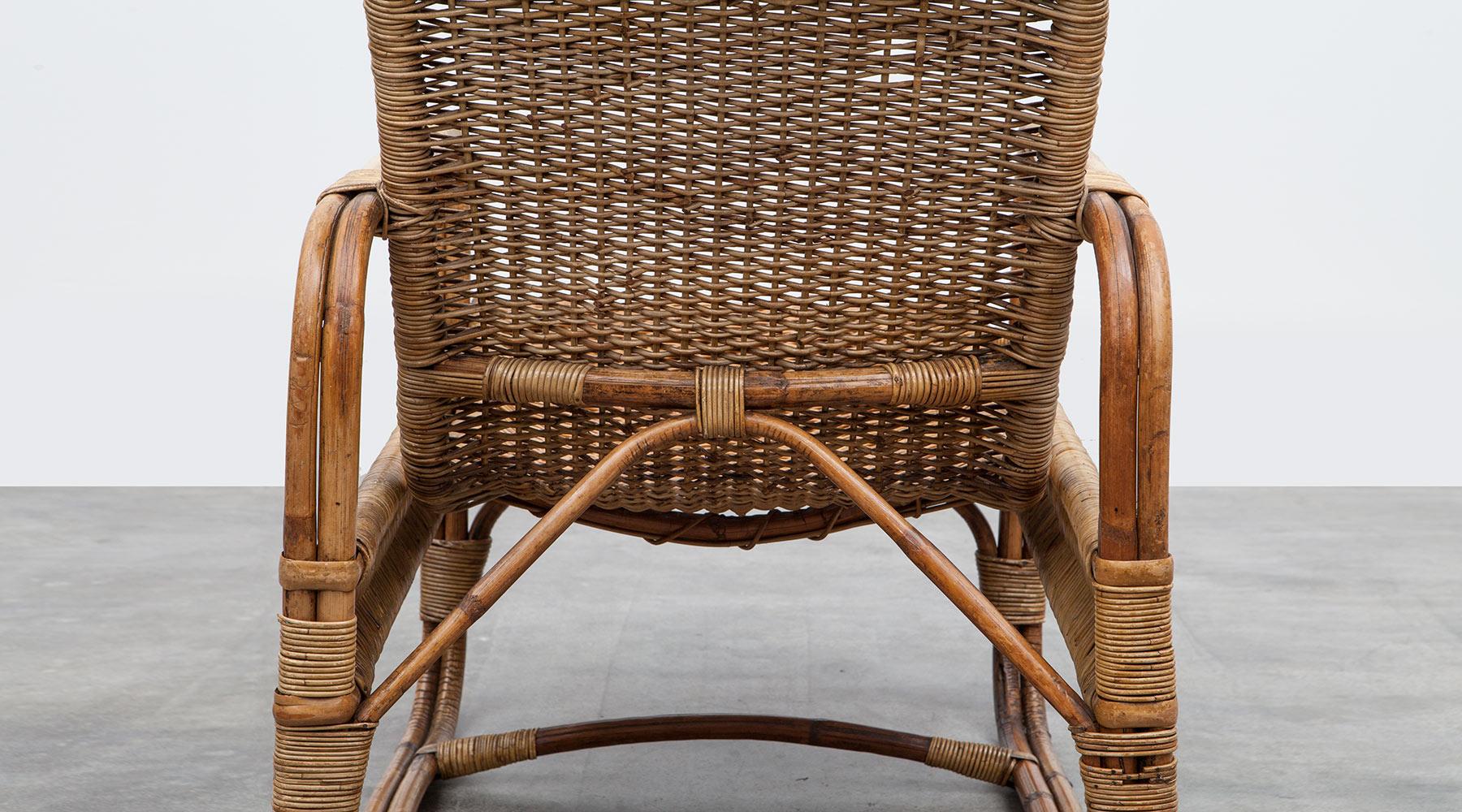 Rare 1930s Brown Cane Chair by Erich Dieckmann 1