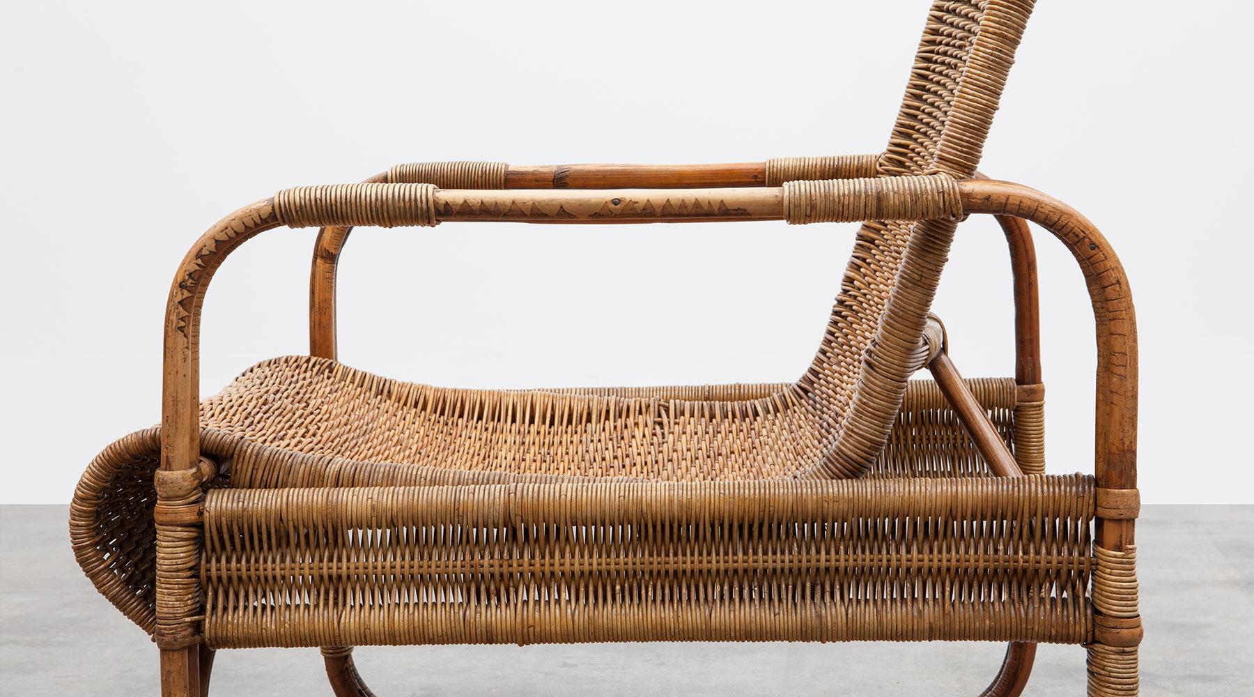 Rare 1930s Brown Cane Chair by Erich Dieckmann 2