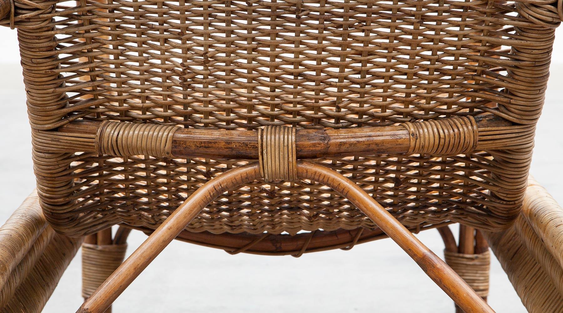Rare 1930s Brown Cane Chair by Erich Dieckmann 4