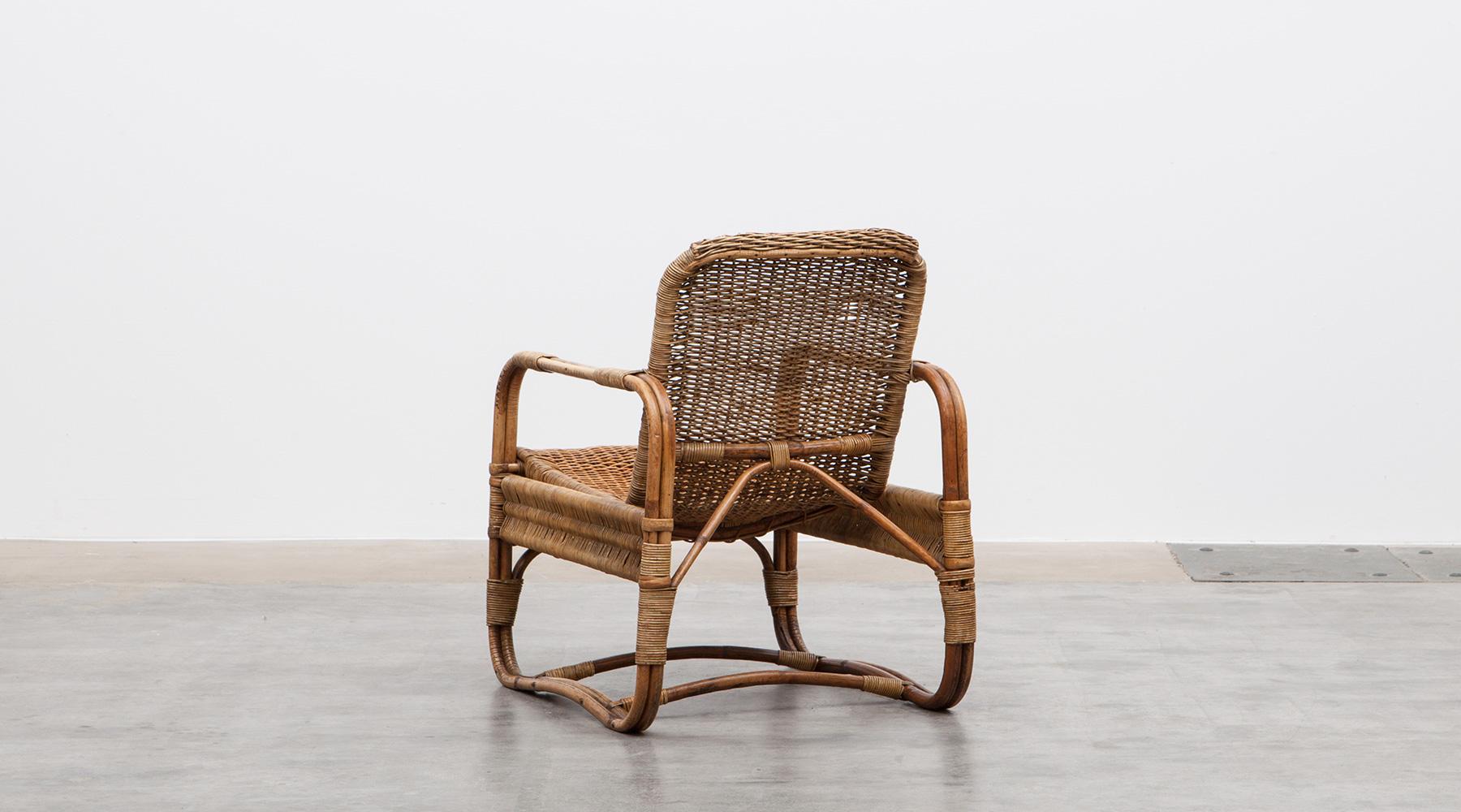 Rare 1930s Brown Cane Chair by Erich Dieckmann In Good Condition In Frankfurt, Hessen, DE