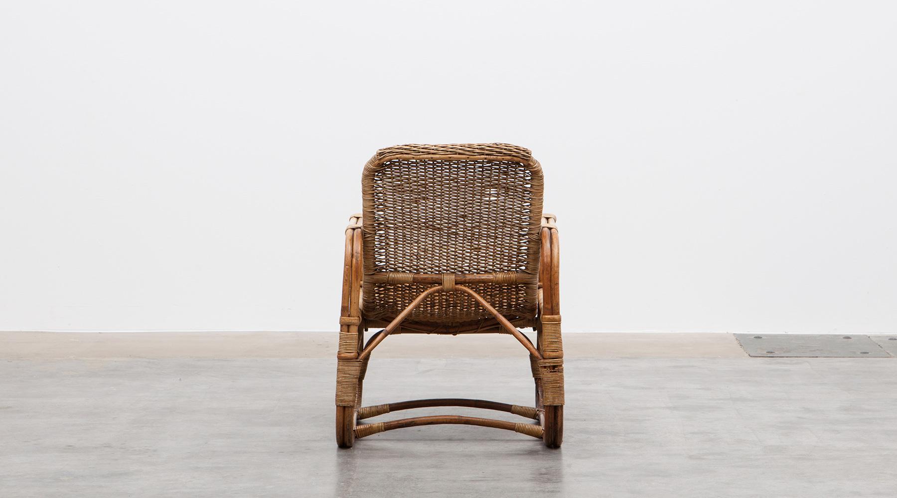 Mid-20th Century Rare 1930s Brown Cane Chair by Erich Dieckmann
