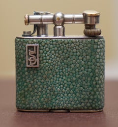 Rare 1930s Dunhill Shagreen Lighter Pat No 390107 Made in England Art Deco Era