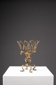Rare 1930s Finnish Hand-Forged Flower Stand by Taidetakomo Hakkarainen
