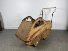 Rare 1930s Futuristic, Deco, Streamline Baby Buggy / Stroller/ Perambulator Pram