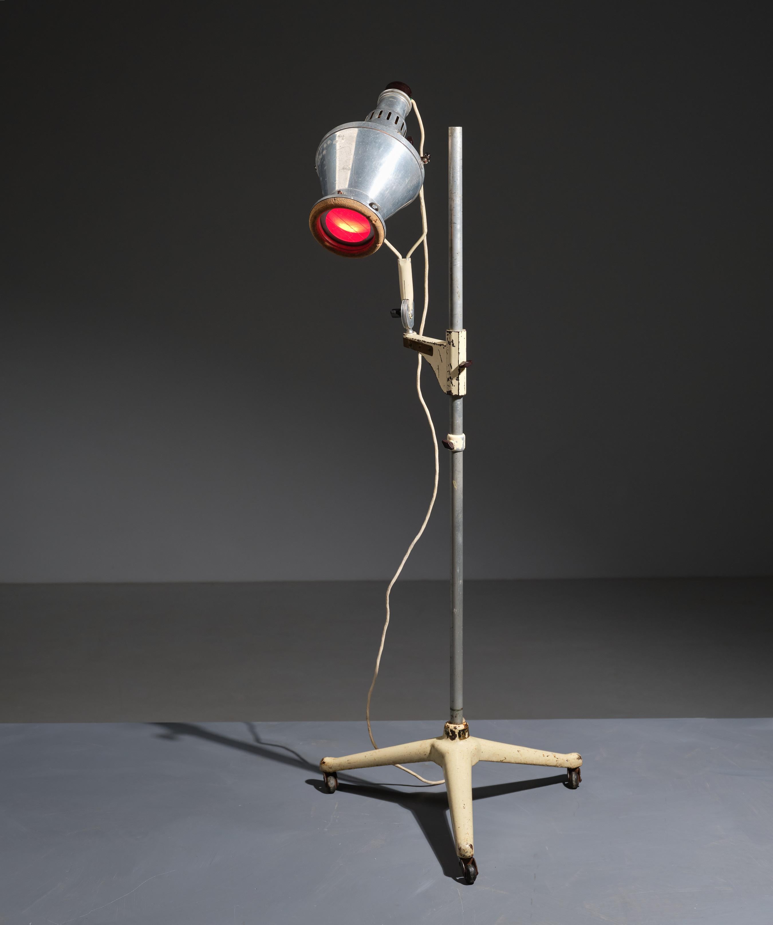 Mid-20th Century Rare 1930s Industrial Floor Lamp by Original Hanau - Model Sollux For Sale