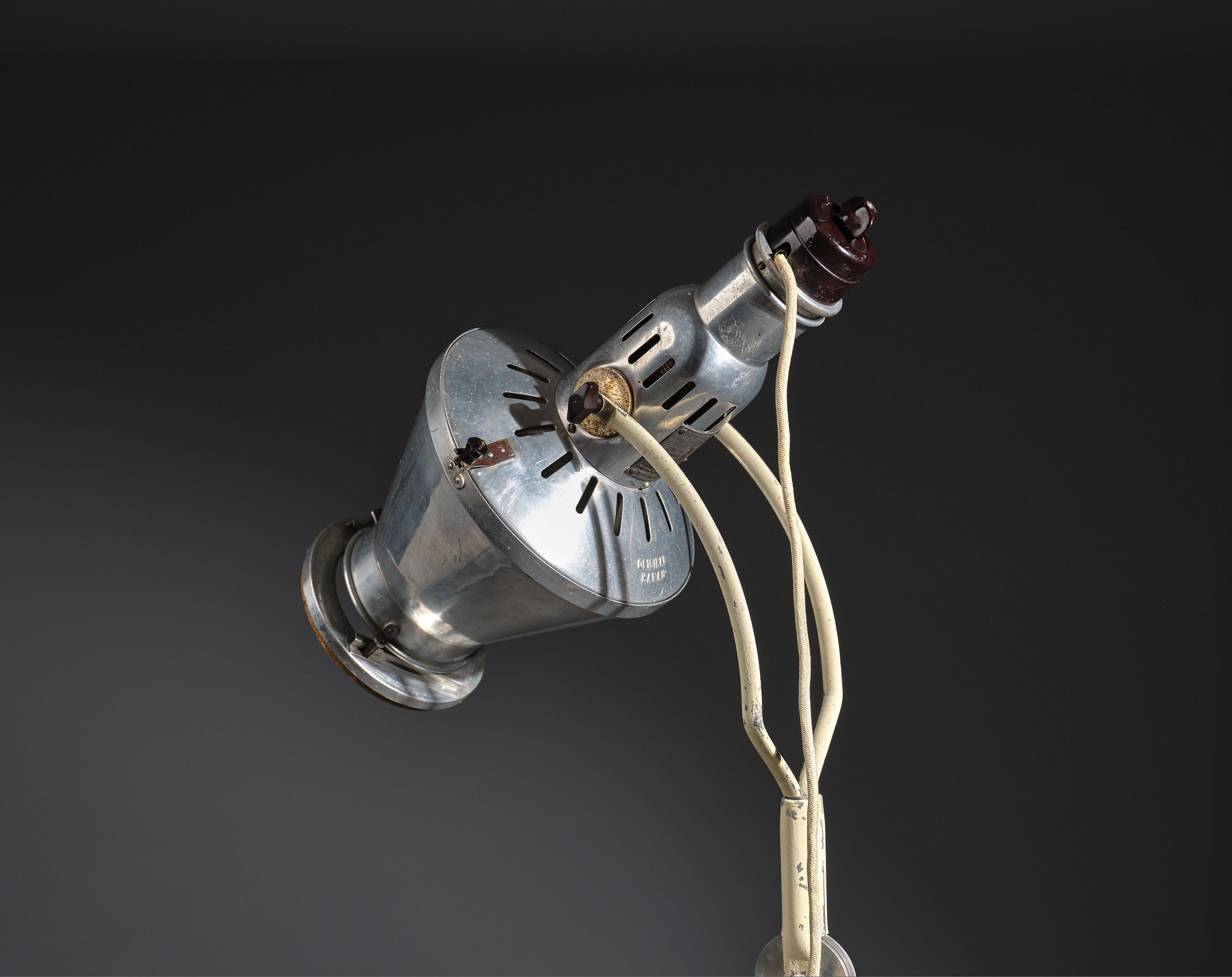 Metal Rare 1930s Industrial Floor Lamp by Original Hanau - Model Sollux For Sale