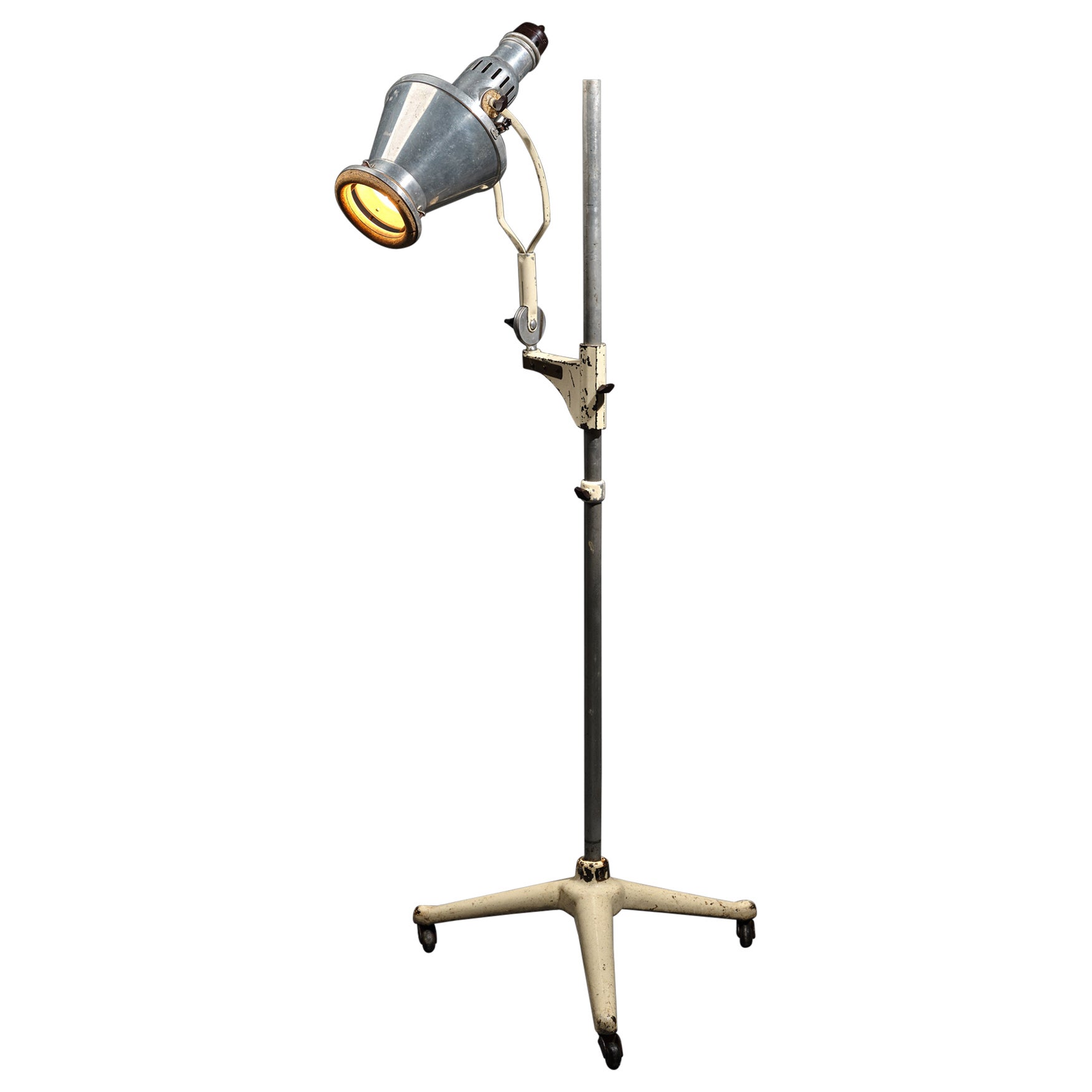 Rara lampada da terra industriale degli anni '30 di Original Hanau - Model Sollux