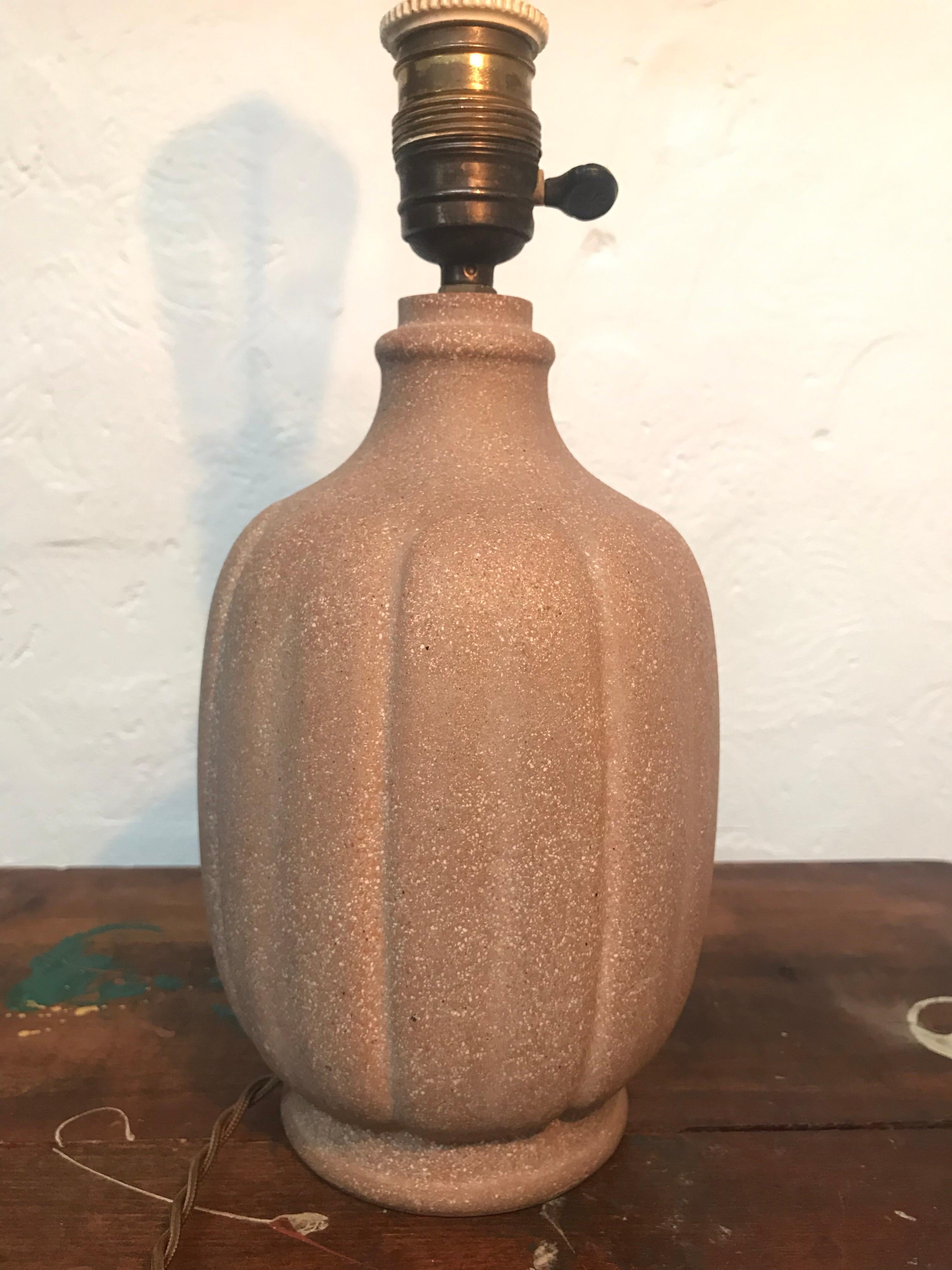 Art Deco Rare 1930s Just Andersen Table Lamp in Sandstone