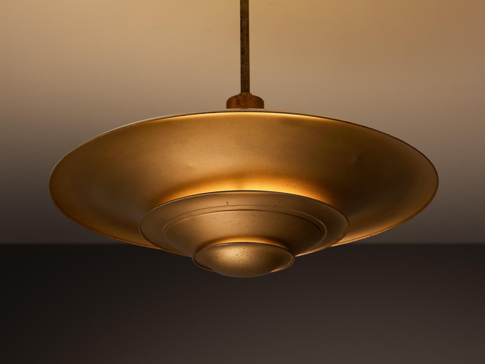 Scandinavo moderno Rara plafoniera Louis Poulsen degli anni '30 in metallo verniciato bronzo in vendita