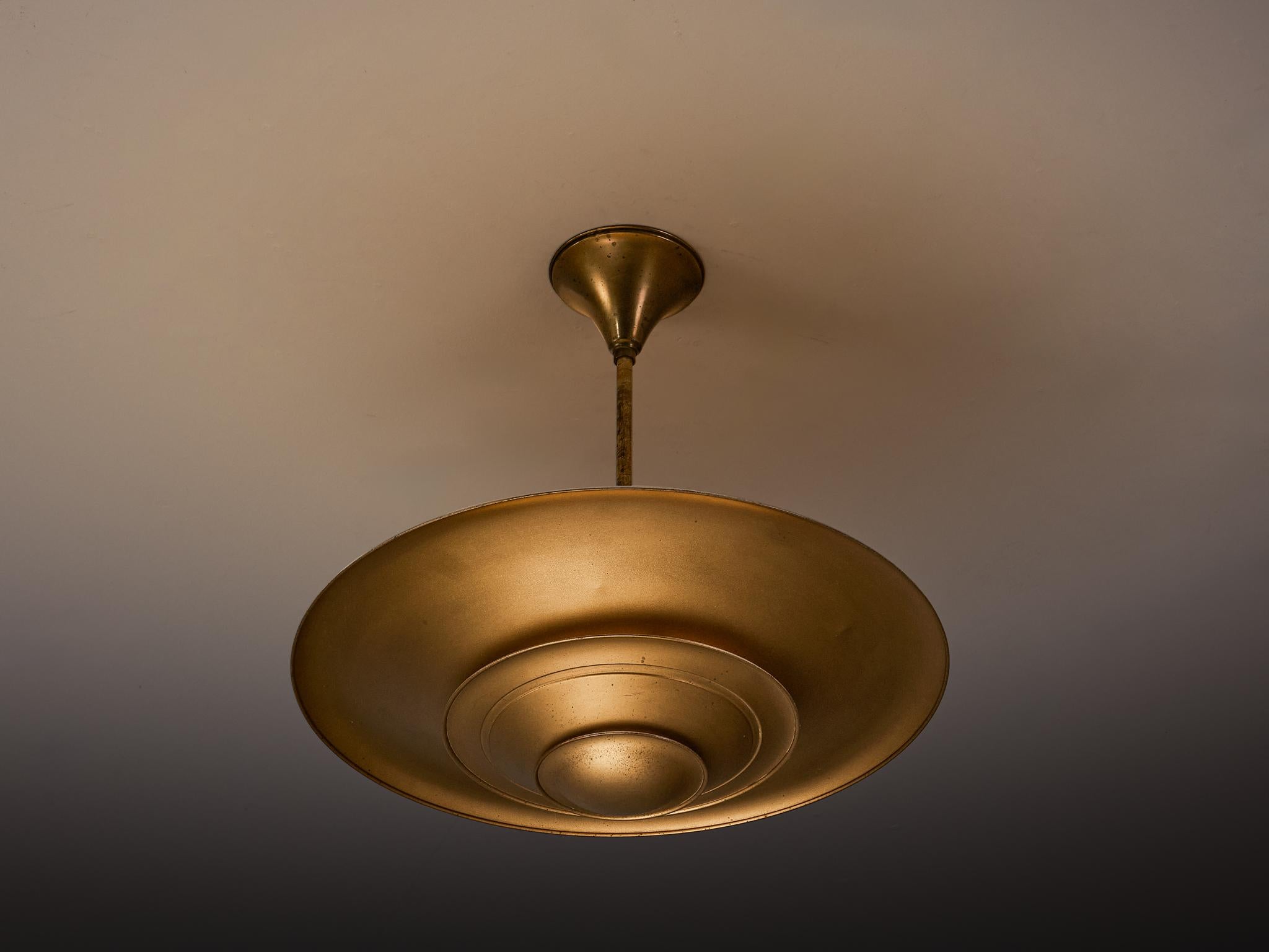 Metà XX secolo Rara plafoniera Louis Poulsen degli anni '30 in metallo verniciato bronzo in vendita