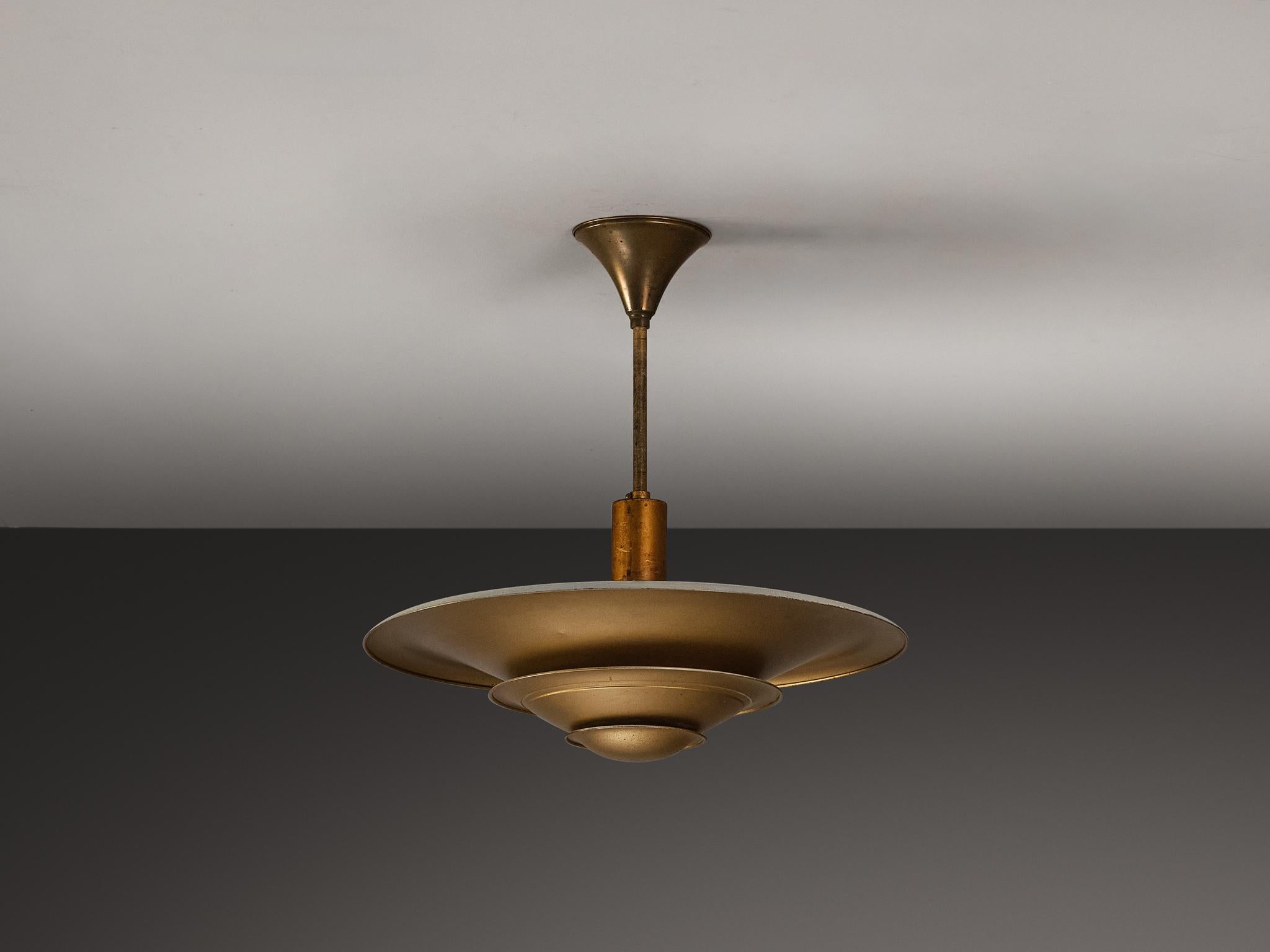 Rara plafoniera Louis Poulsen degli anni '30 in metallo verniciato bronzo in vendita 2