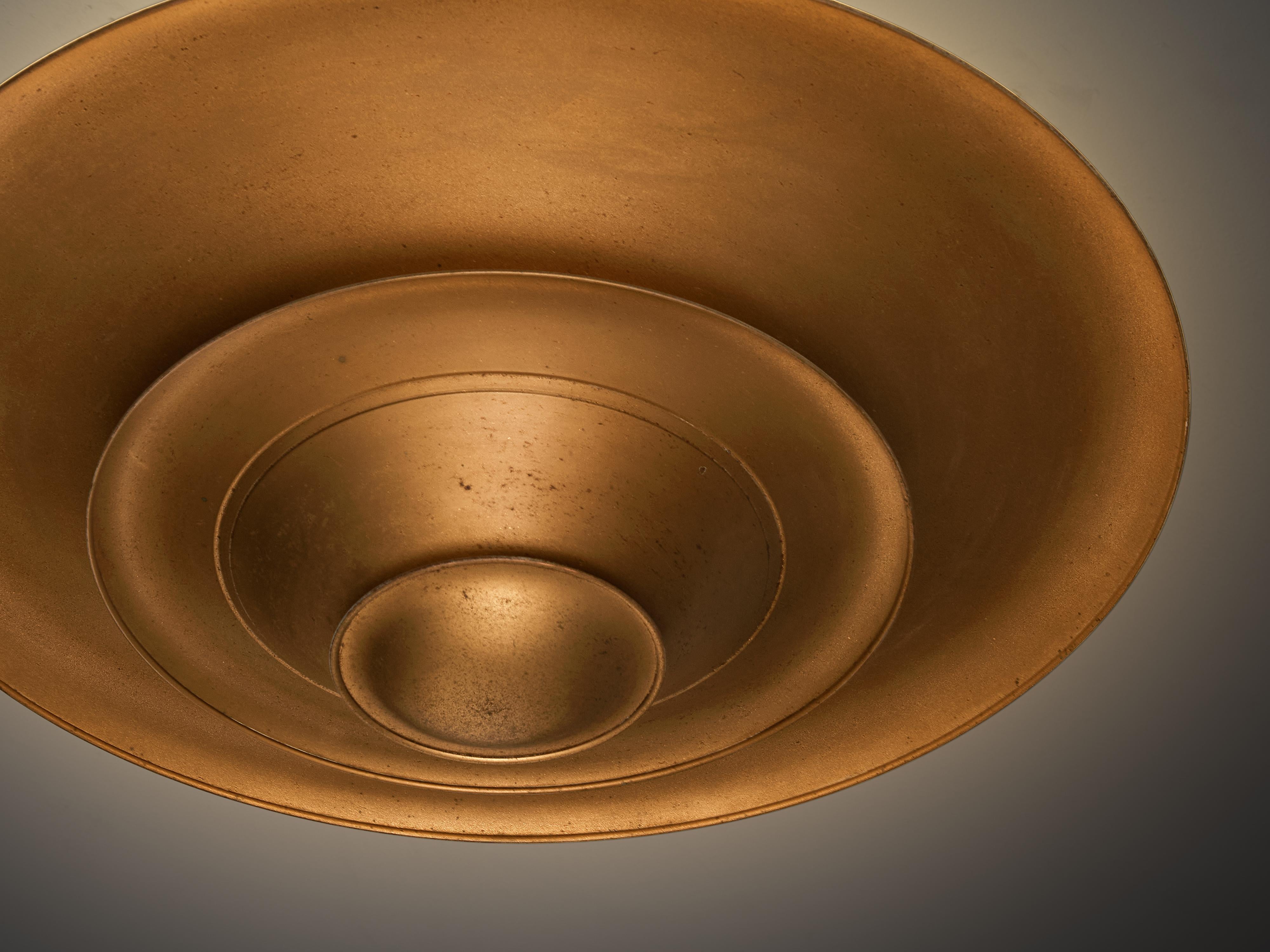 Rara plafoniera Louis Poulsen degli anni '30 in metallo dipinto in oro in vendita 1