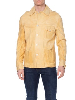 1930'S Rare Men's Suede Buckskin Leather Western Shirt Jacket