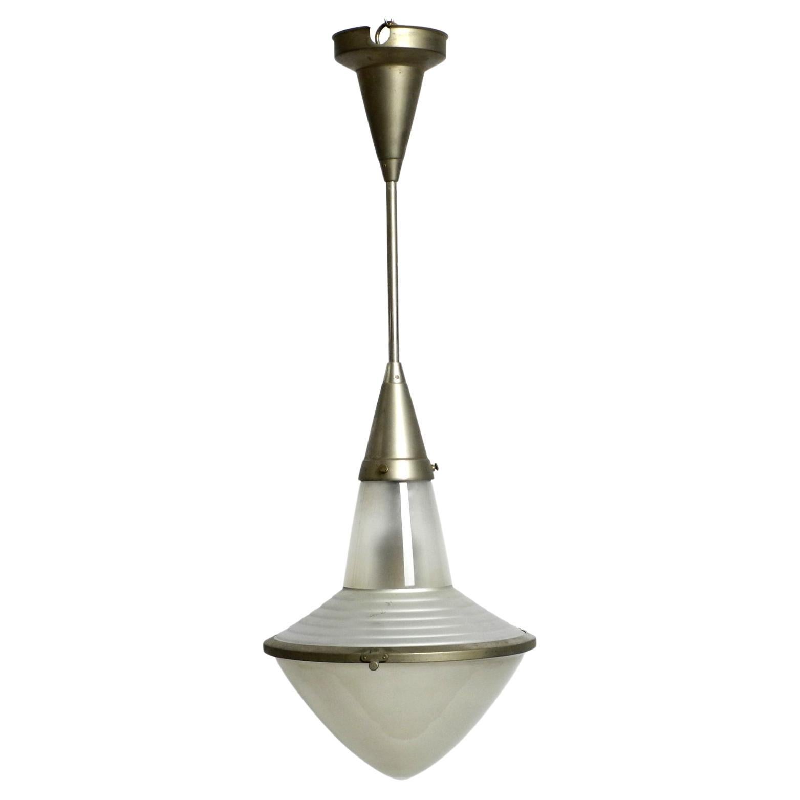 Rare 1930s Pendant Lamp by Adolf Meyer for Zeiss Ikon with an Adjustable Shade