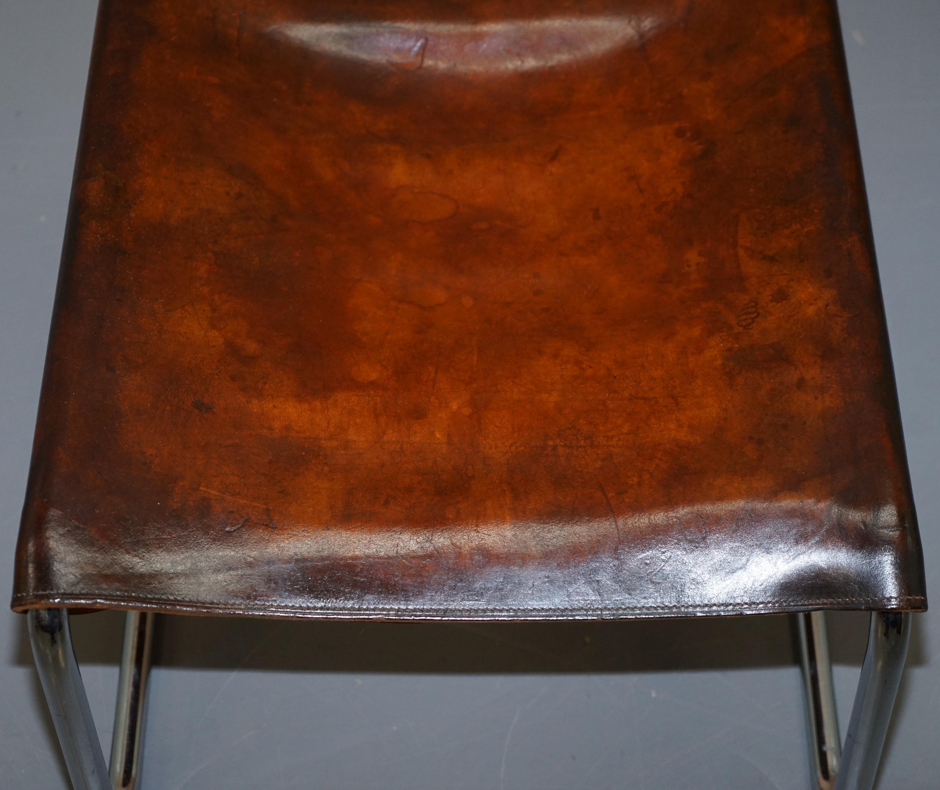 Rare 1930s Restored Marcel Breuer S35 Thonet Leather Lounge Armchair and Ottoman 9