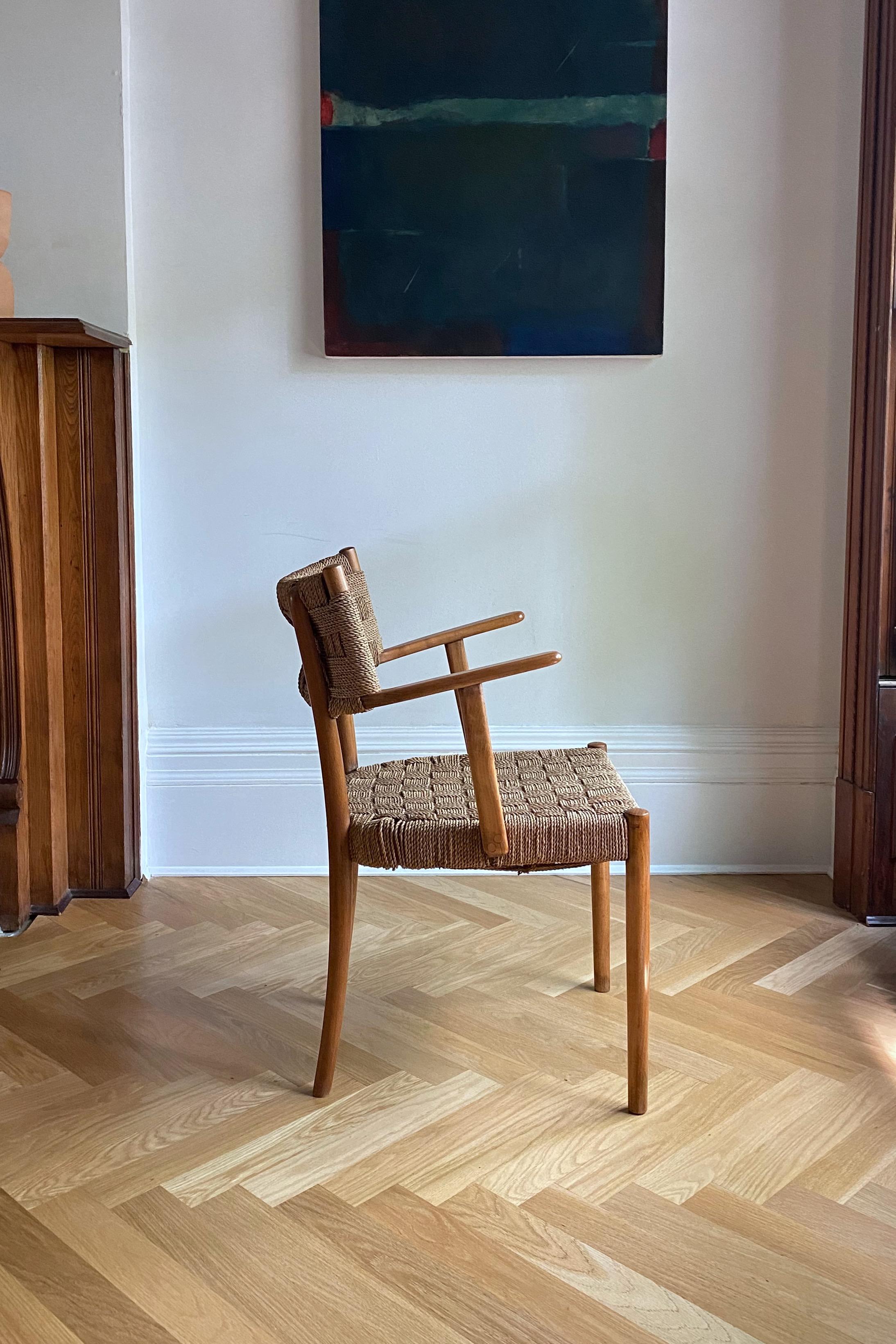 Rare 1930's Rope Chair Model 1570 by Karl Schrøder for Fritz Hansen 2