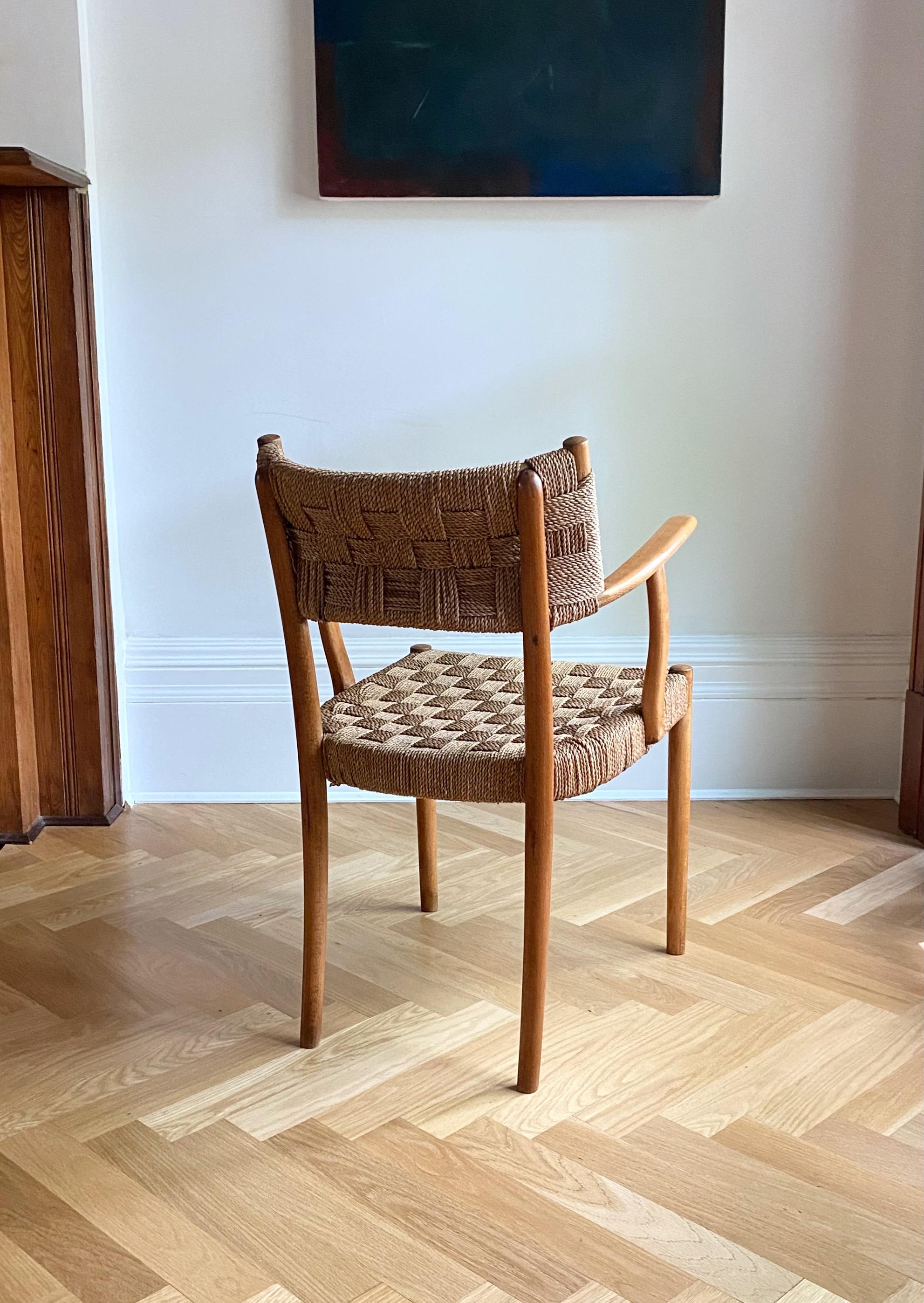 Mid-20th Century Rare 1930's Rope Chair Model 1570 by Karl Schrøder for Fritz Hansen