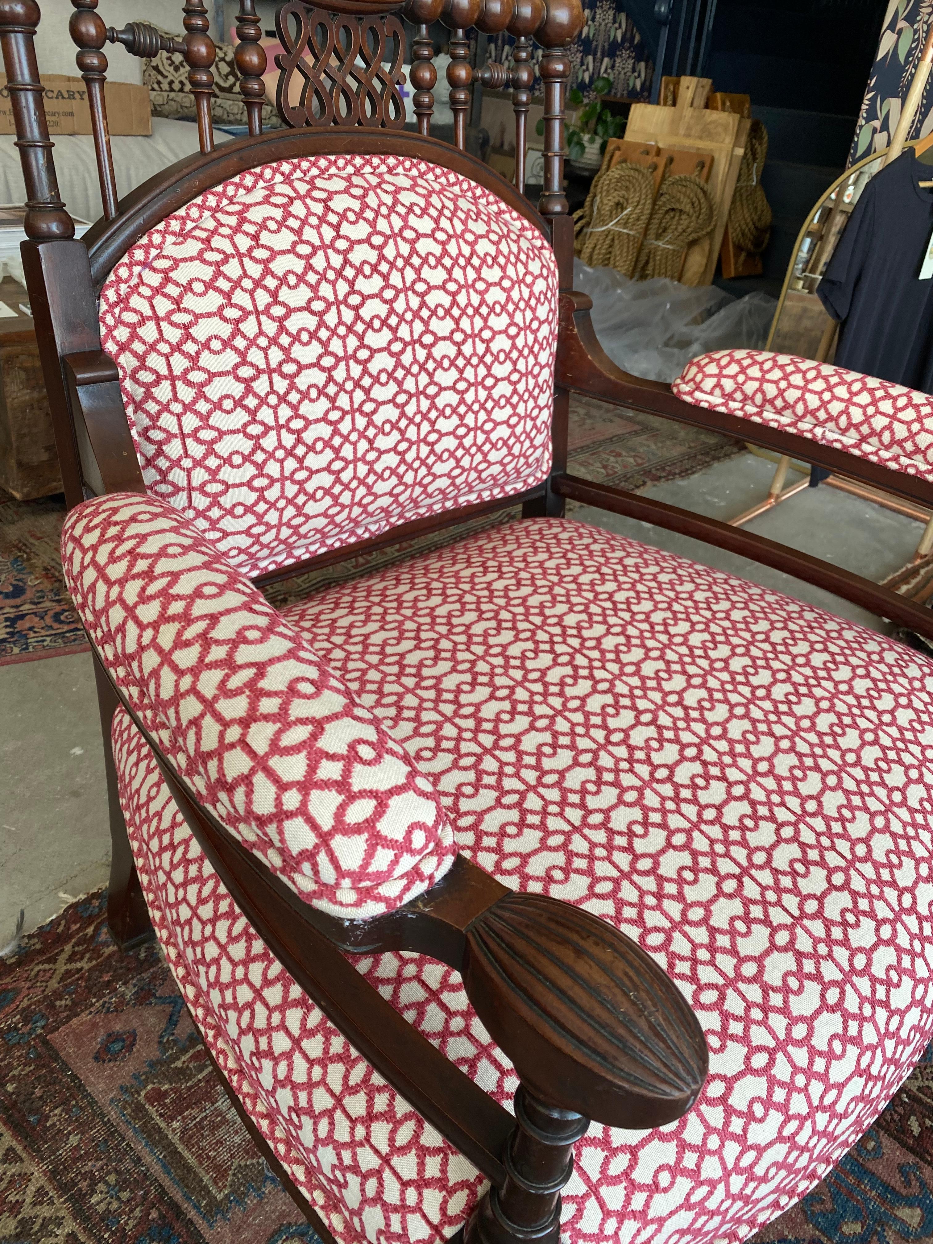Rare 1930's Spanish Style Rolling Armchair In Good Condition For Sale In Los Angeles, CA