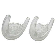 Rare 1930s Venini Murano Bollicine Glass Birds by Tyra Lundgren - Pair
