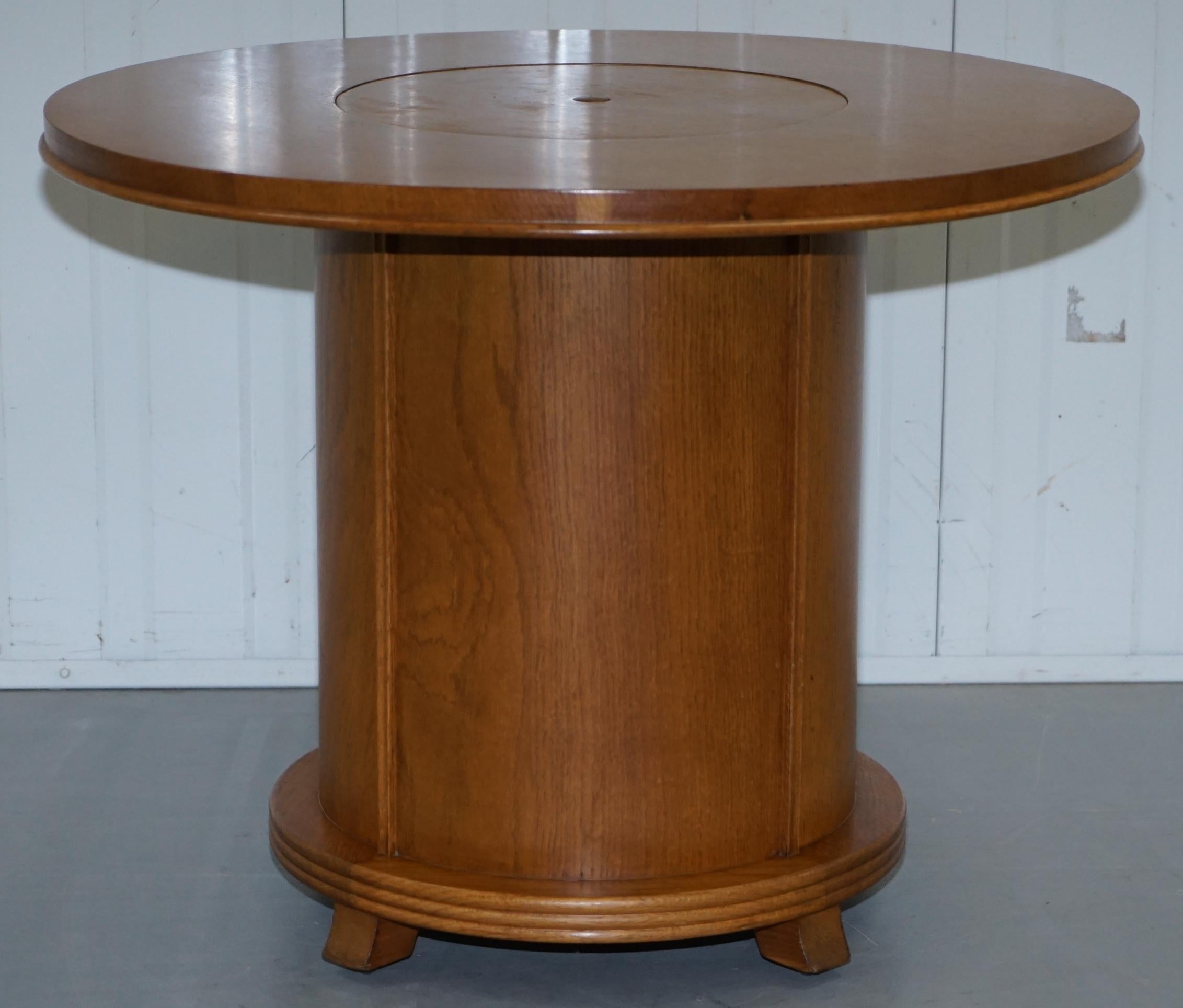 Mid-20th Century Rare 1930s Walnut Cocktail Table Cabinet with Rising Drinks Decanter Holder
